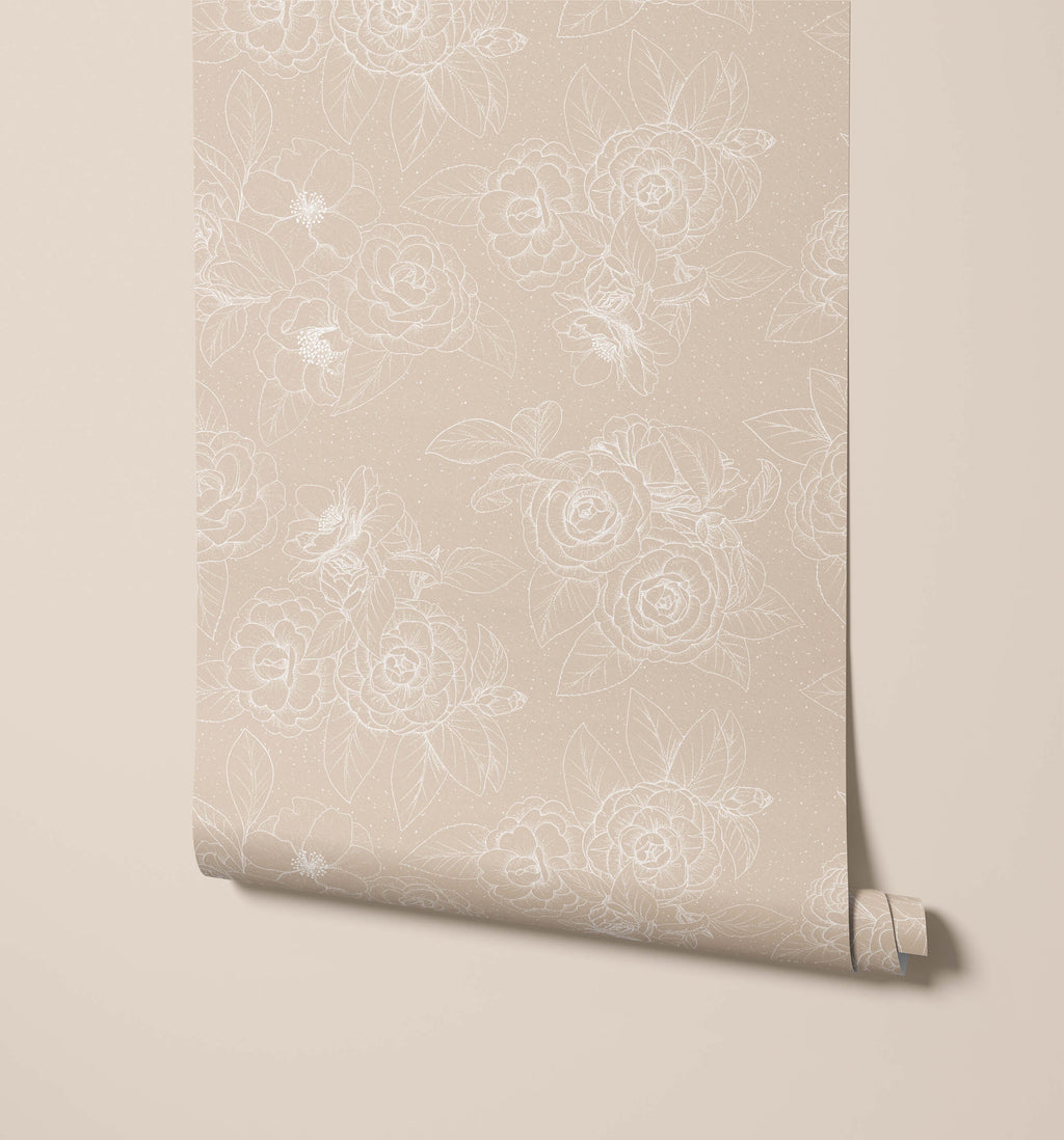 Hana Hand Drawn Floral Wallpaper