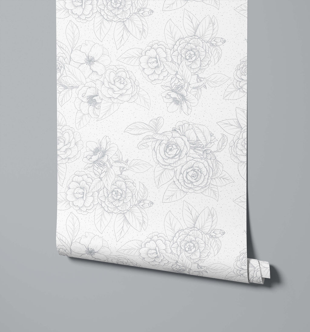Hana Hand Drawn Floral Wallpaper