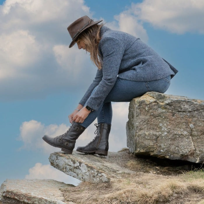 Brown Leather Harley Boots