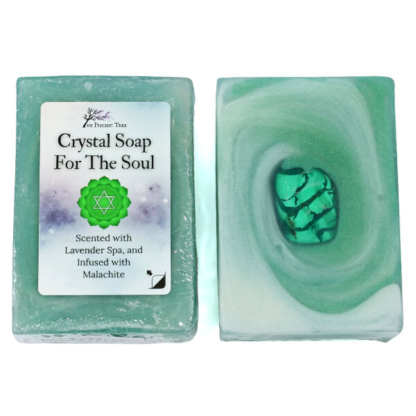 Heart Chakra Crystal Soap Bar with Malachite and Lavender