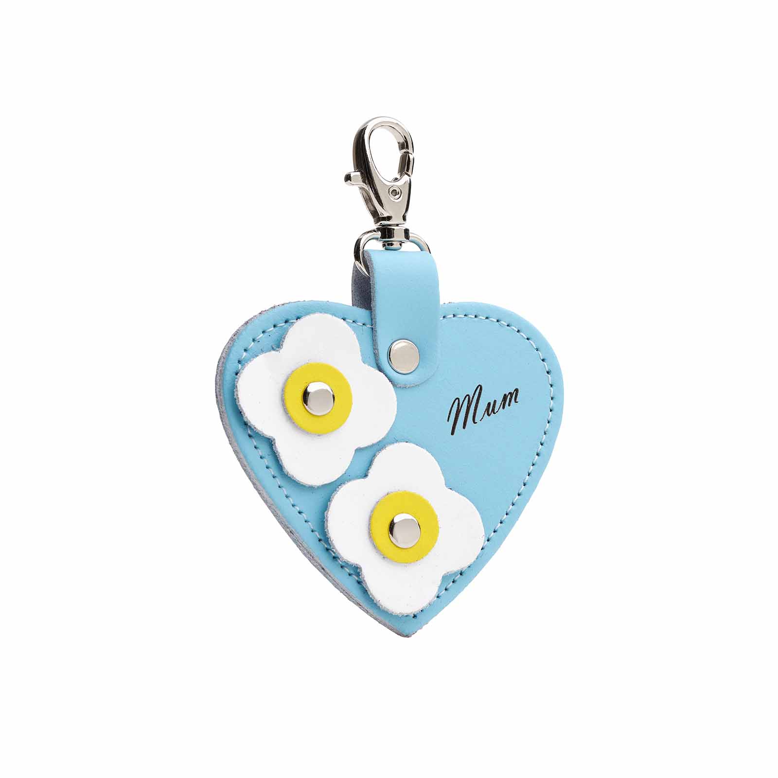 Love Heart Bag Charm Mum Pastel Blue