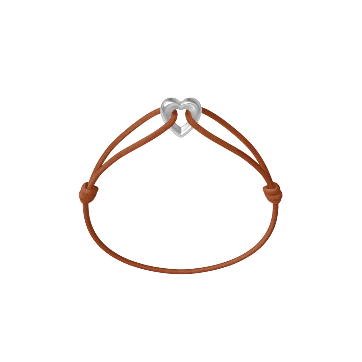 Silver Heart Cord Bracelet