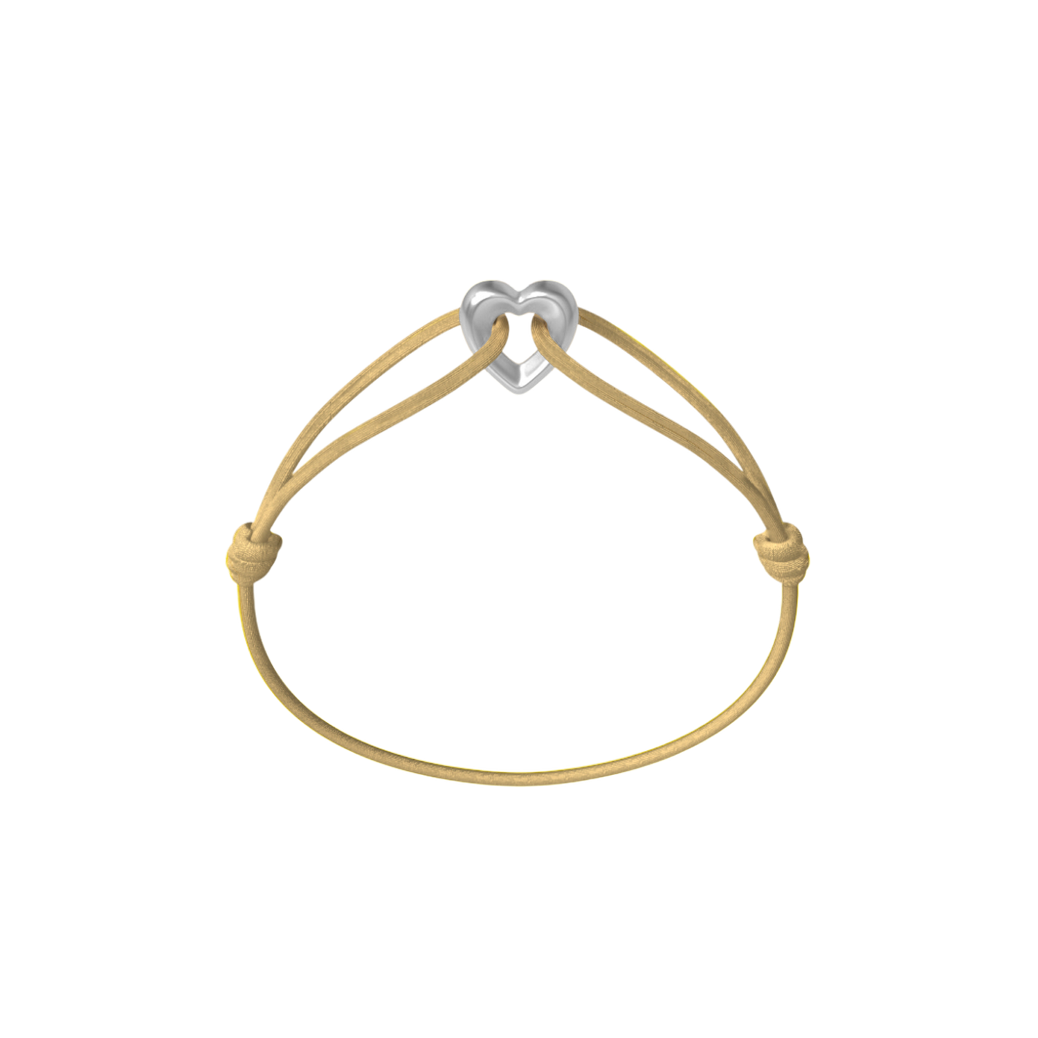 Silver Heart Cord Bracelet