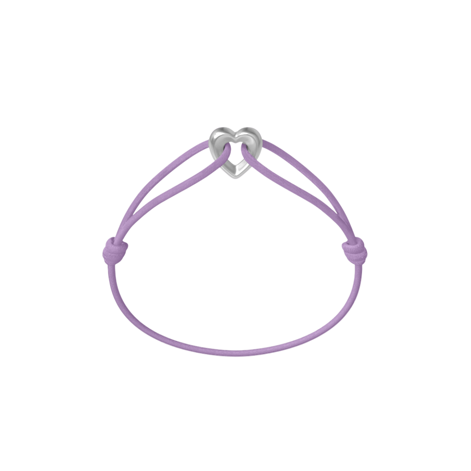 Silver Heart Cord Bracelet