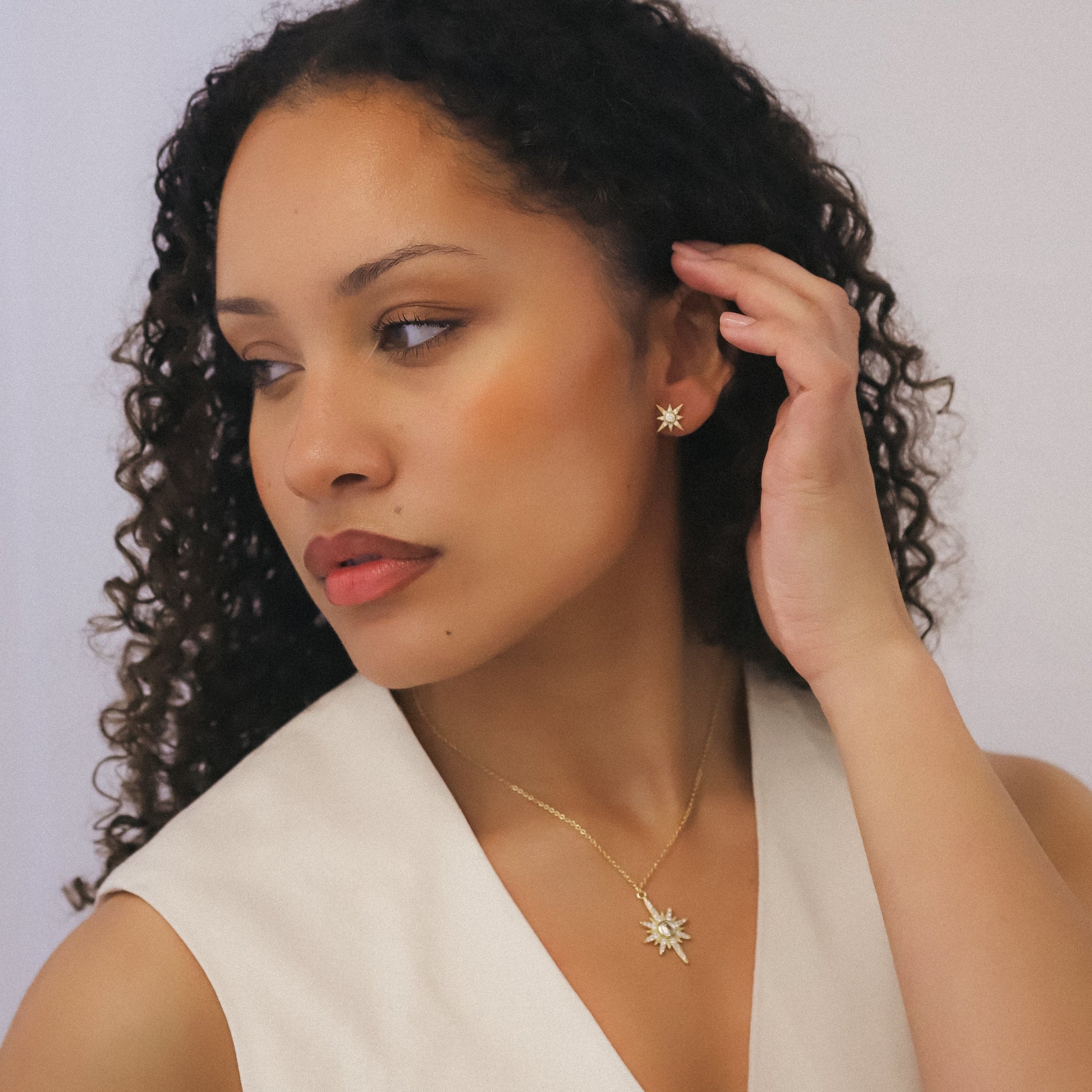 Ursa Birthstone Star Stud Earrings | 18K Gold Plated