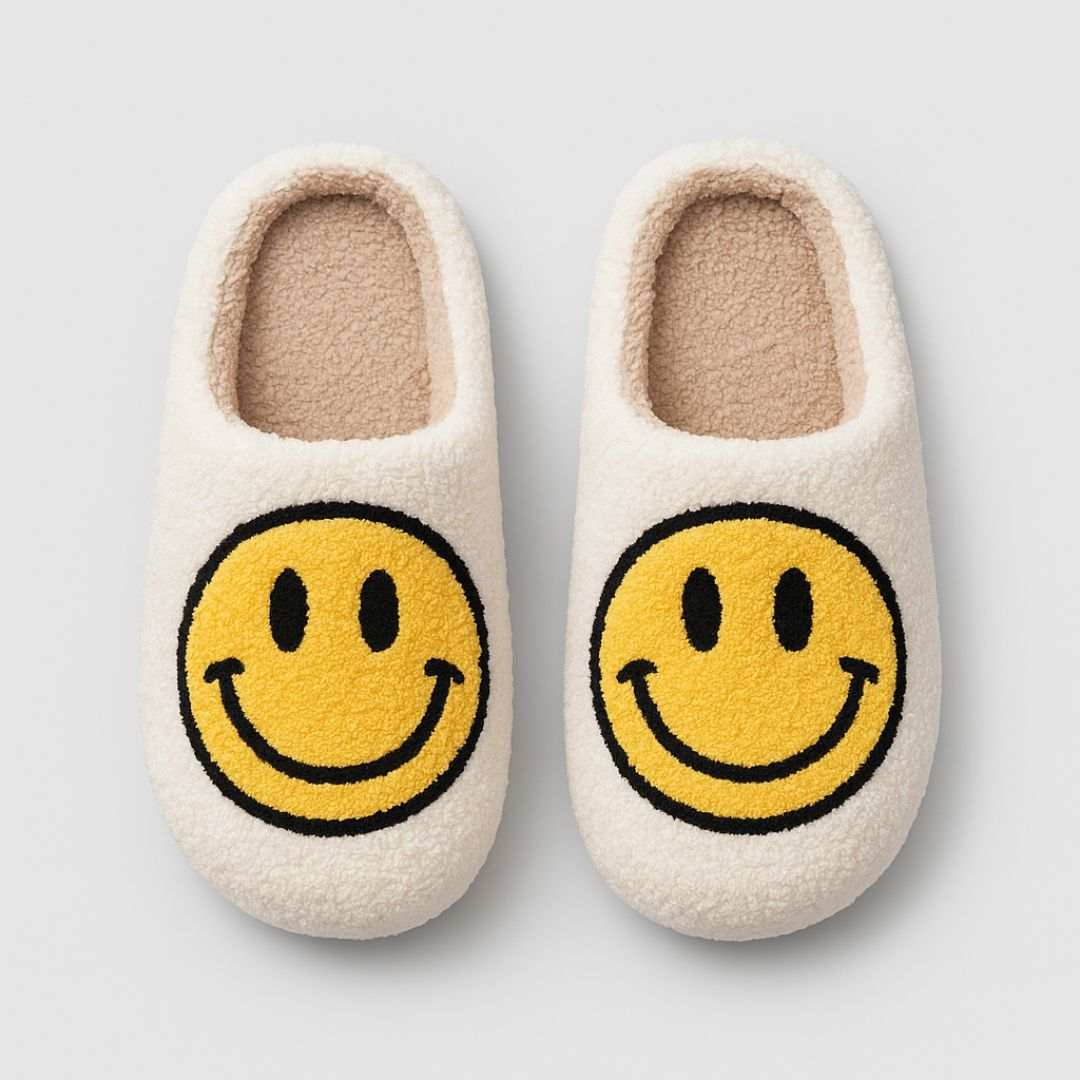 Smiling Slippers Cozy Comfort Faux Fur