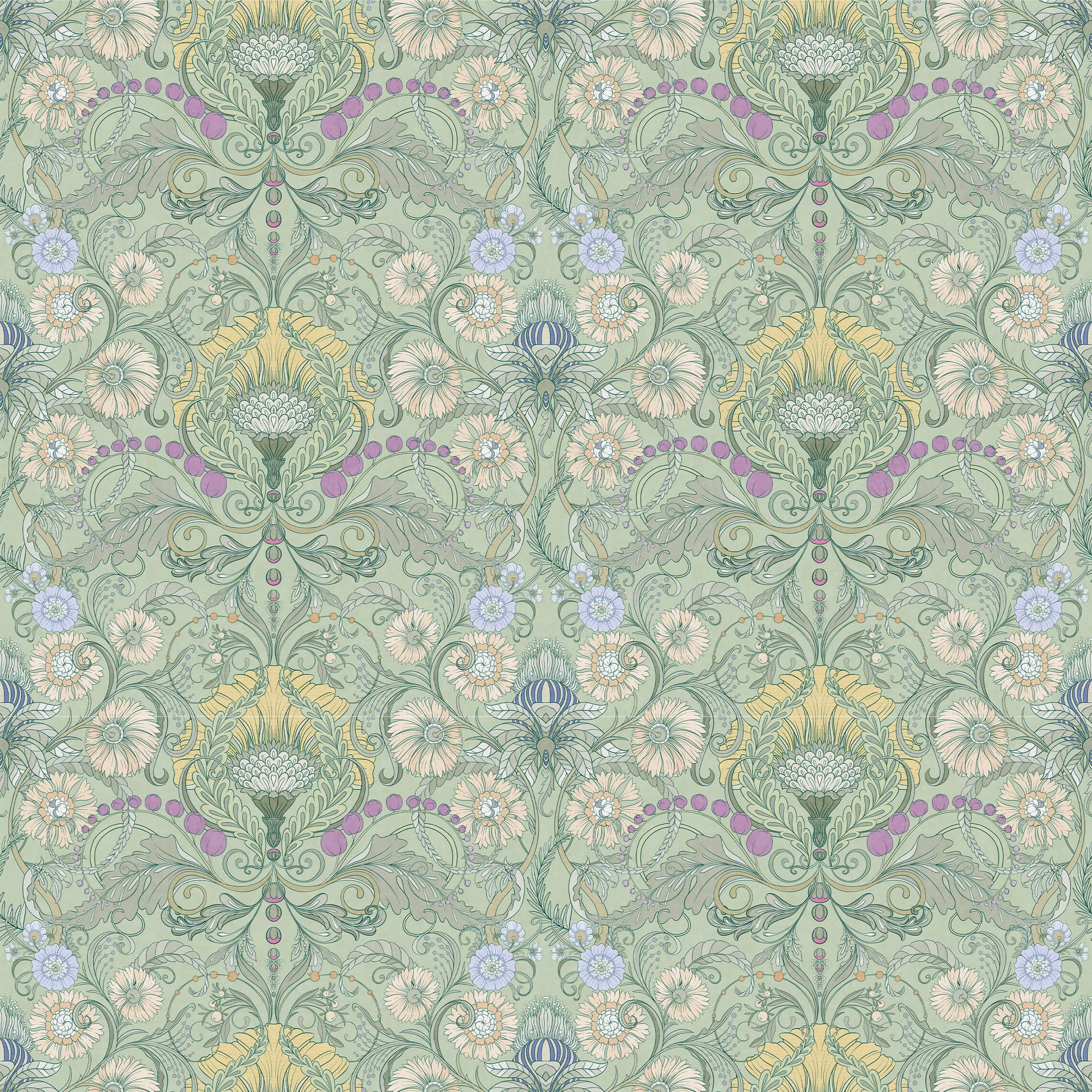 Art Nouveau Floral Wallpaper