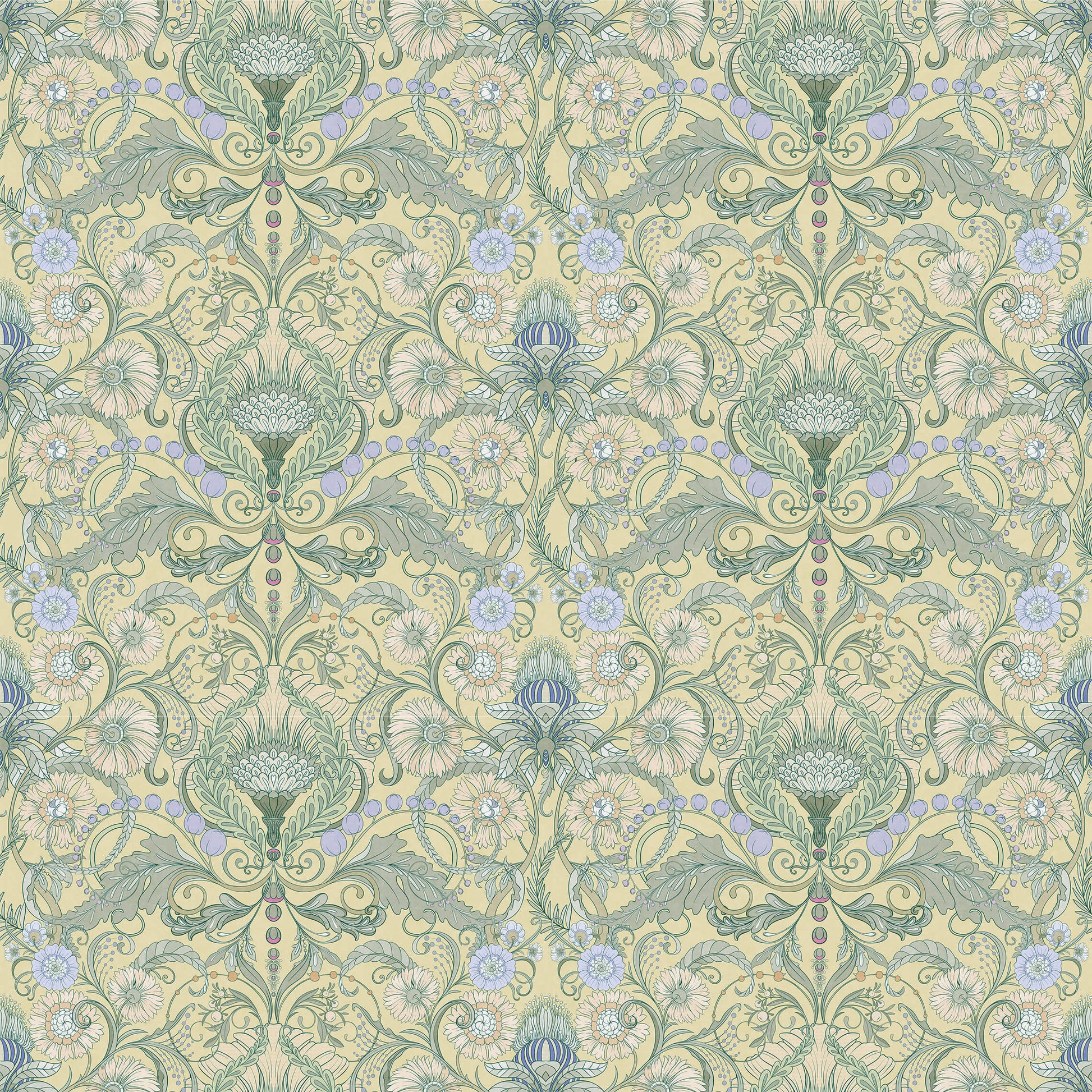 Art Nouveau Floral Wallpaper