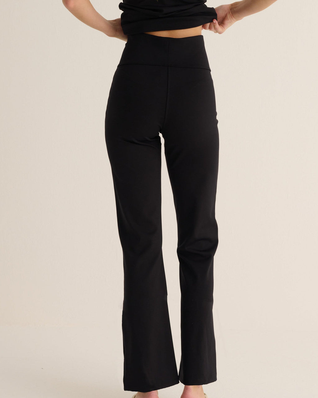 Black Soft Hi Stretch Kick Flare Leggings