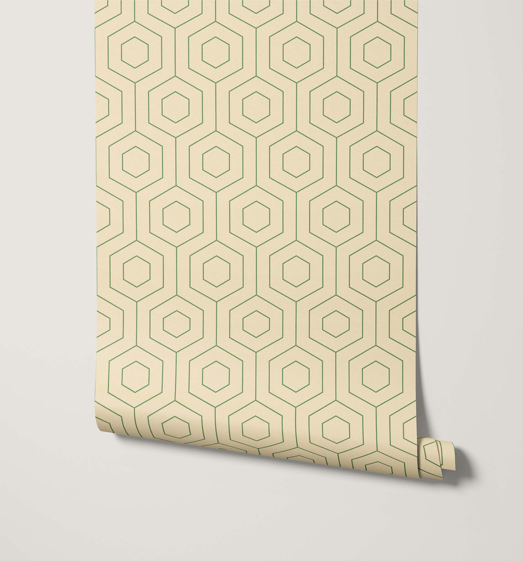 Hive Hexagonal Retro Wallpaper