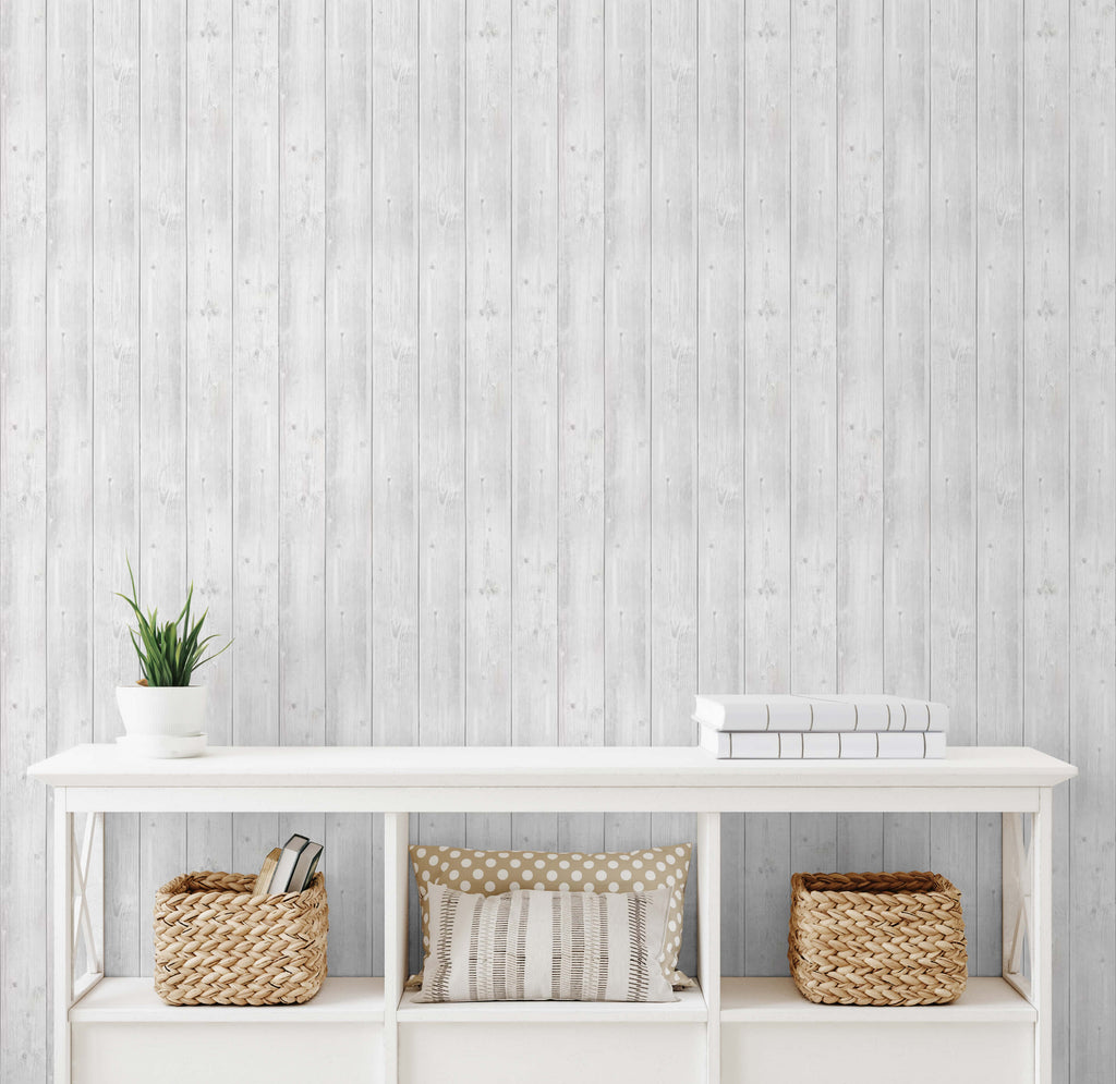 Light Grey Faux Wood Wallpaper Holden