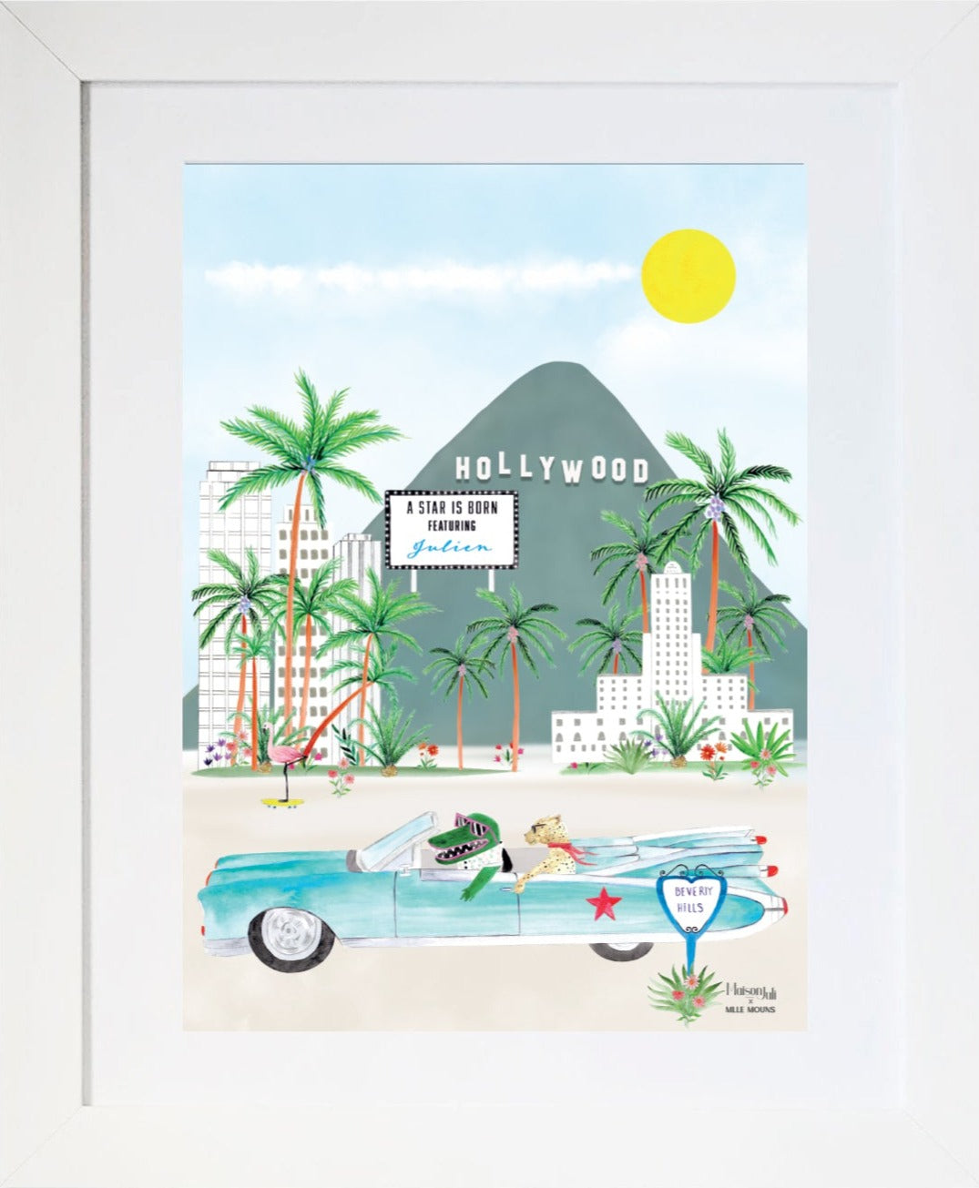 Personalised Hollywood Car Artwork for Boys