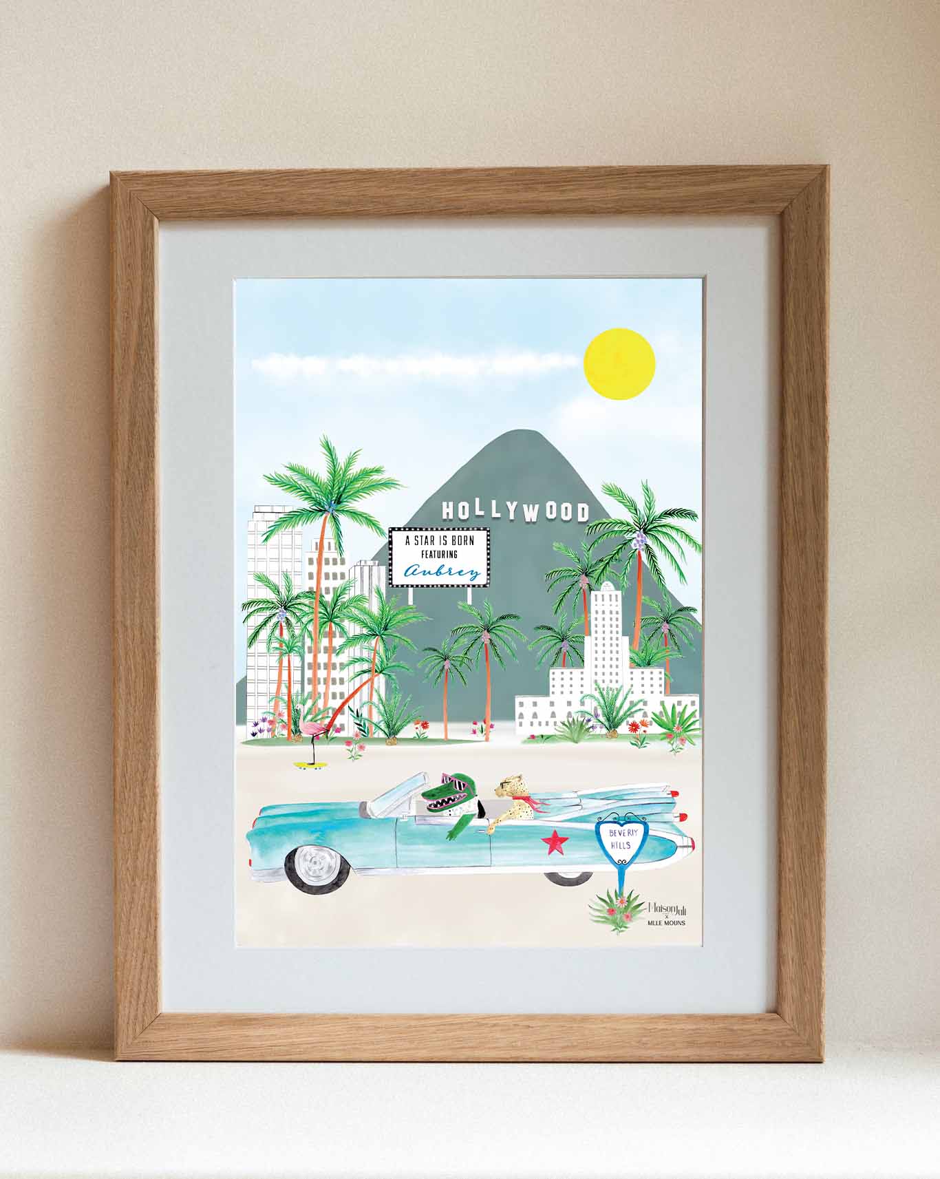 Personalised Hollywood Car Artwork for Boys