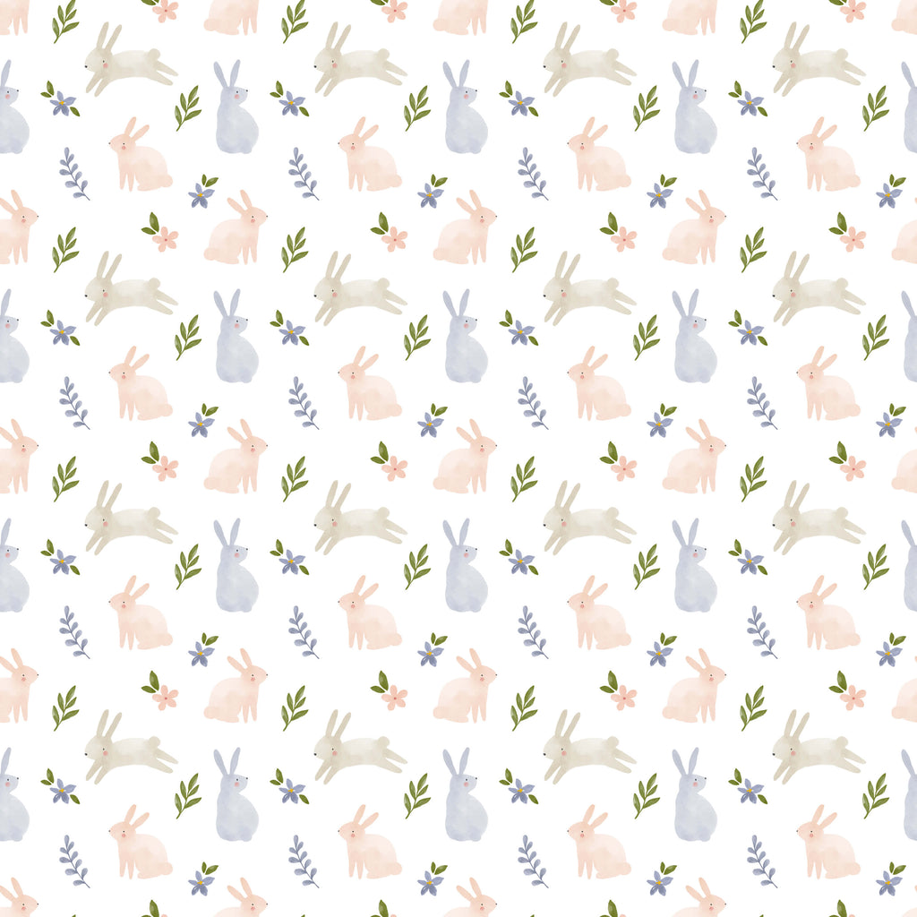 Hop Rabbit Wallpaper for Nurseries and Children's Rooms