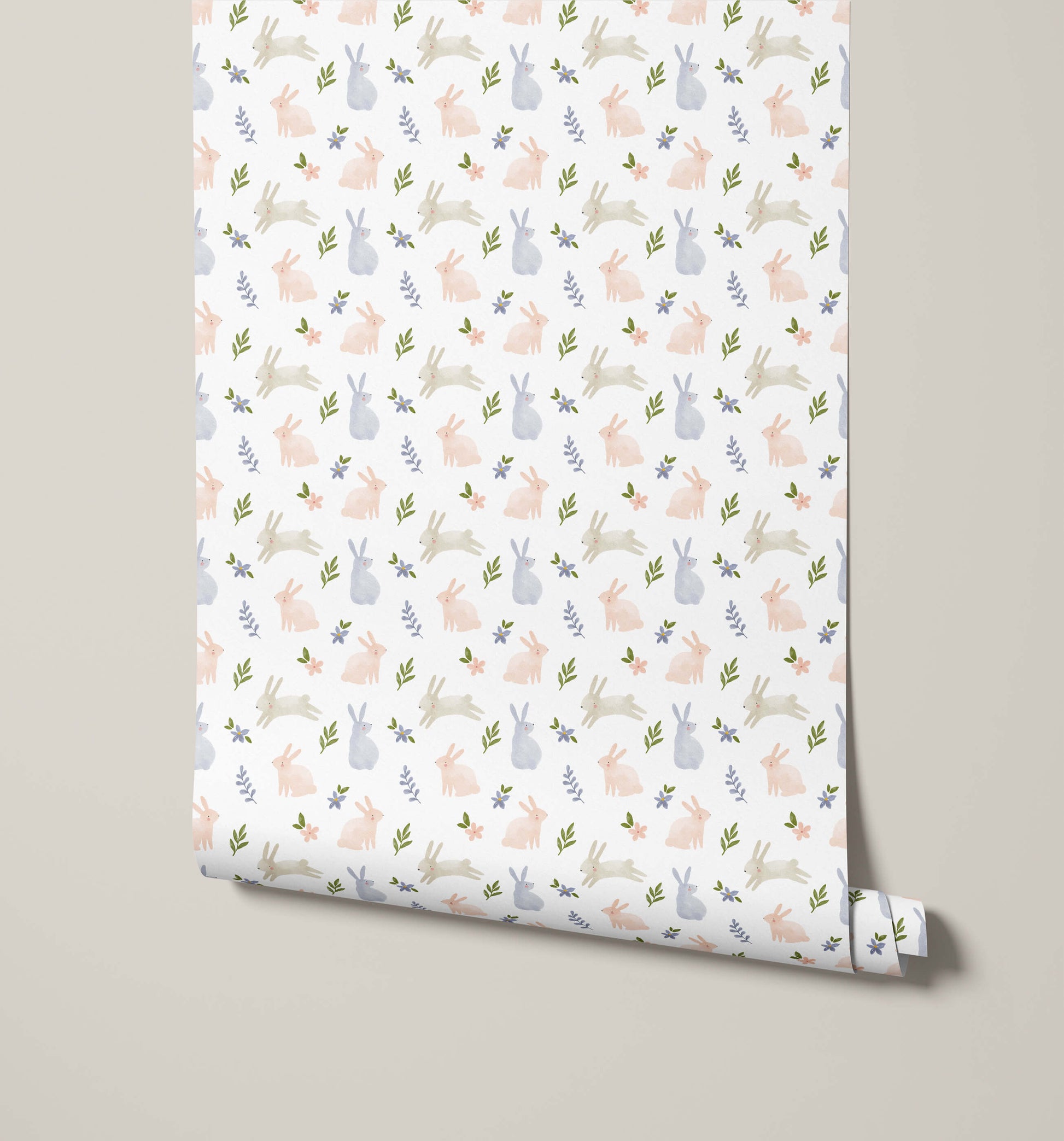 Hop Rabbit Wallpaper for Nurseries and Children's Rooms
