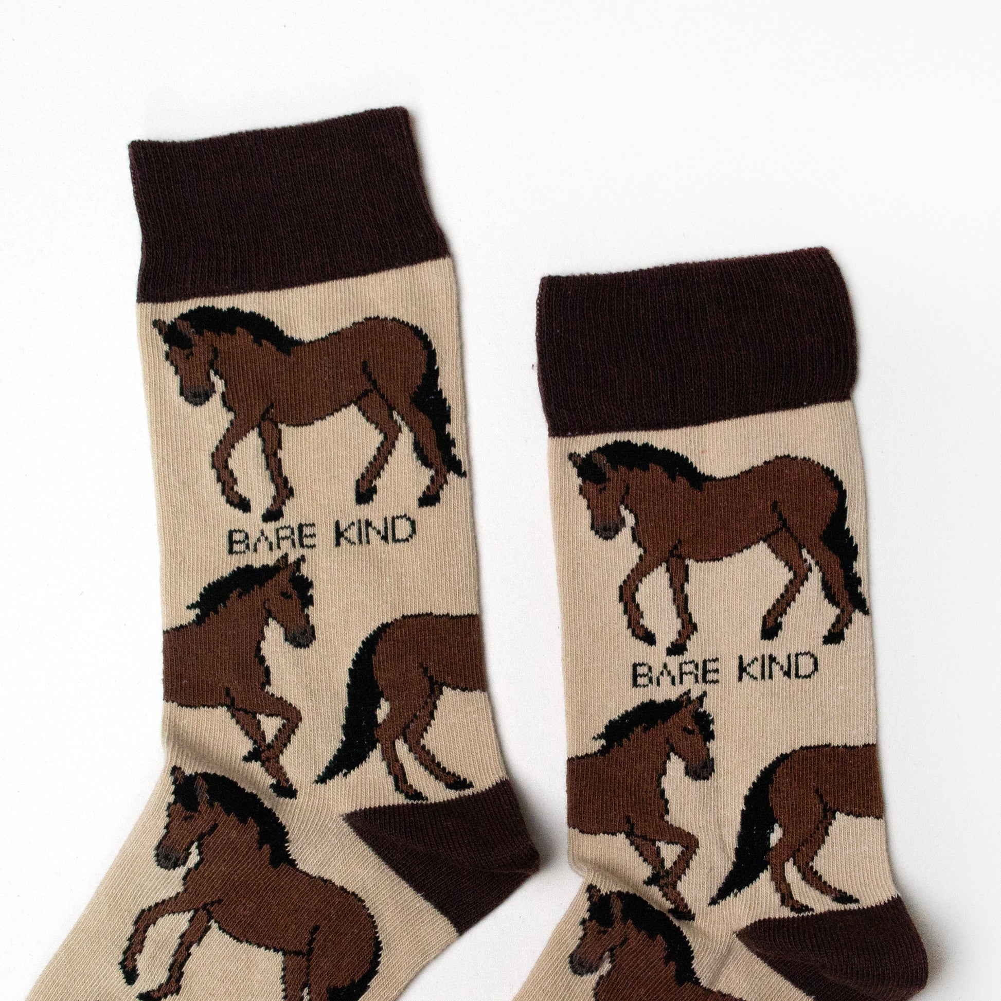 Save the Horses Bamboo Socks in Brown