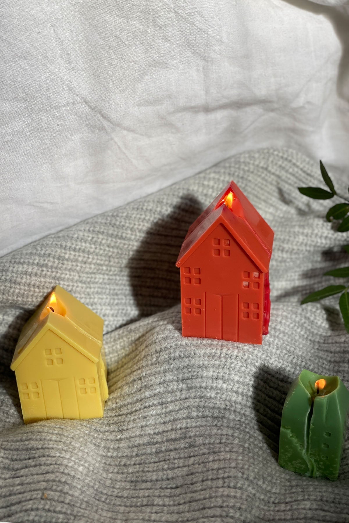 Gingerbread House Candles Trio