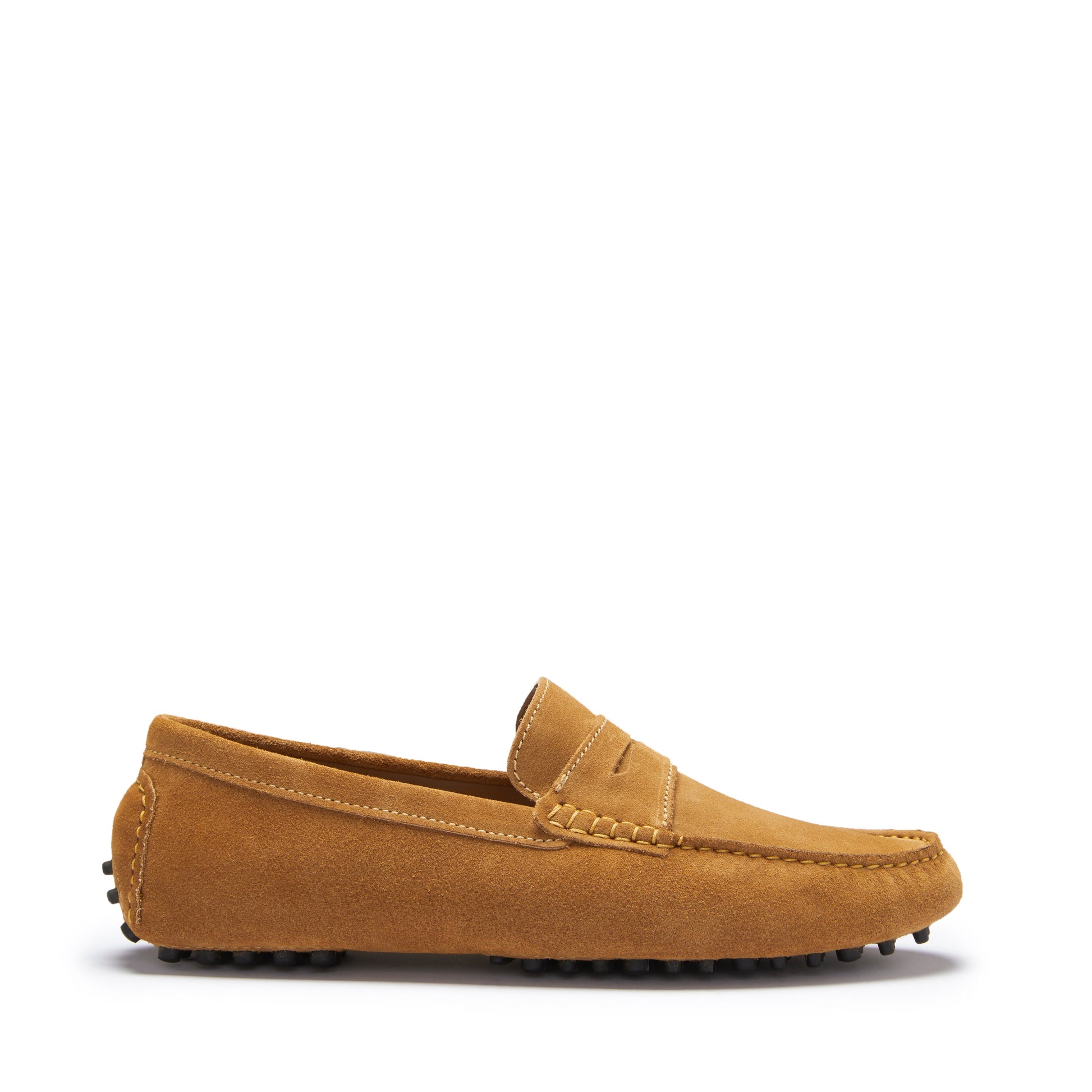 Tobacco Suede Penny Driving Loafers
