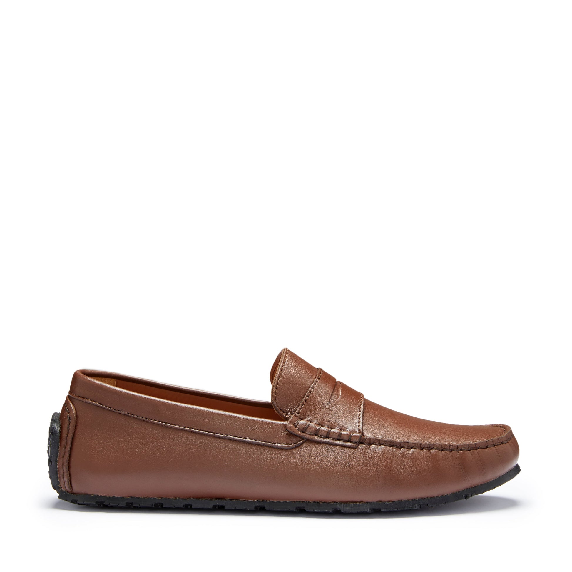 Brown Leather Penny Driving Loafers