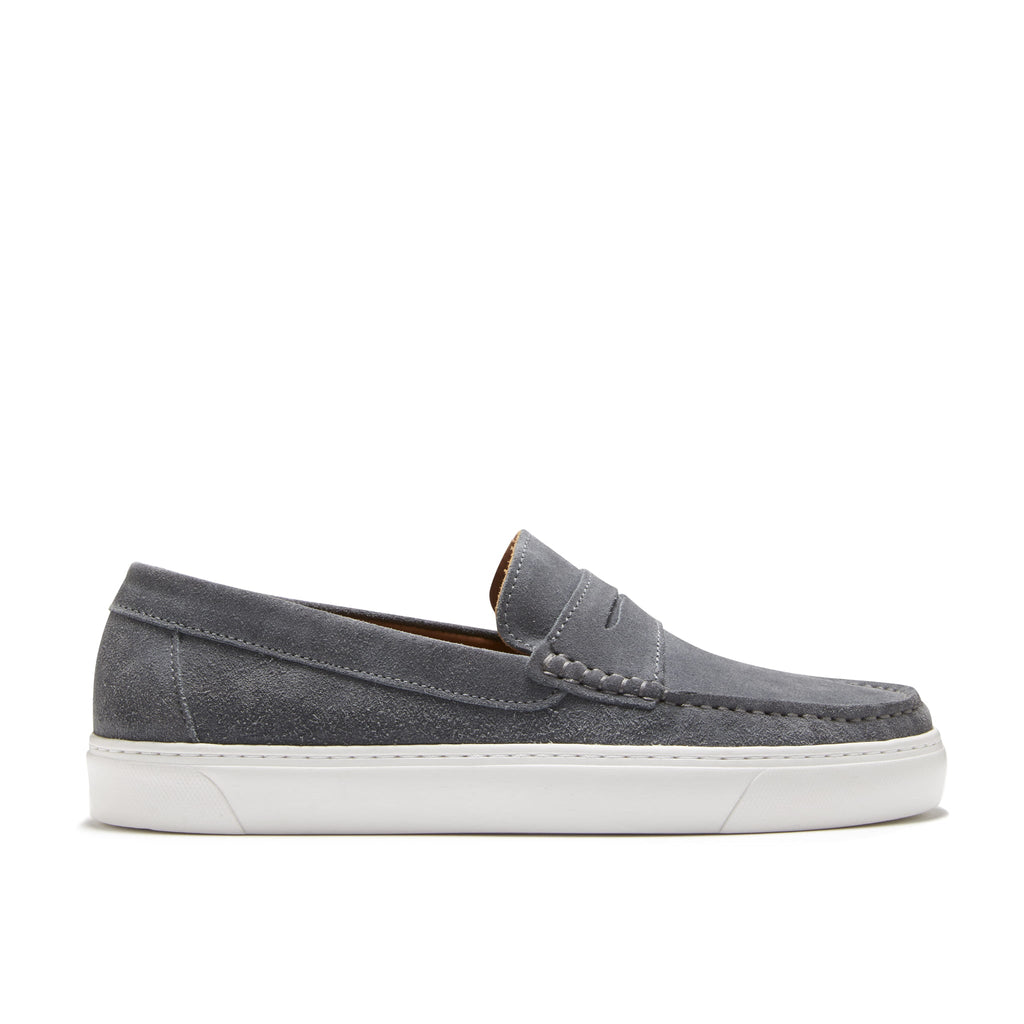 Slip On Sneaker Loafers in Slate Grey Suede