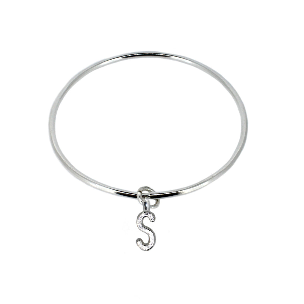 Personalised Silver Initial Bangle