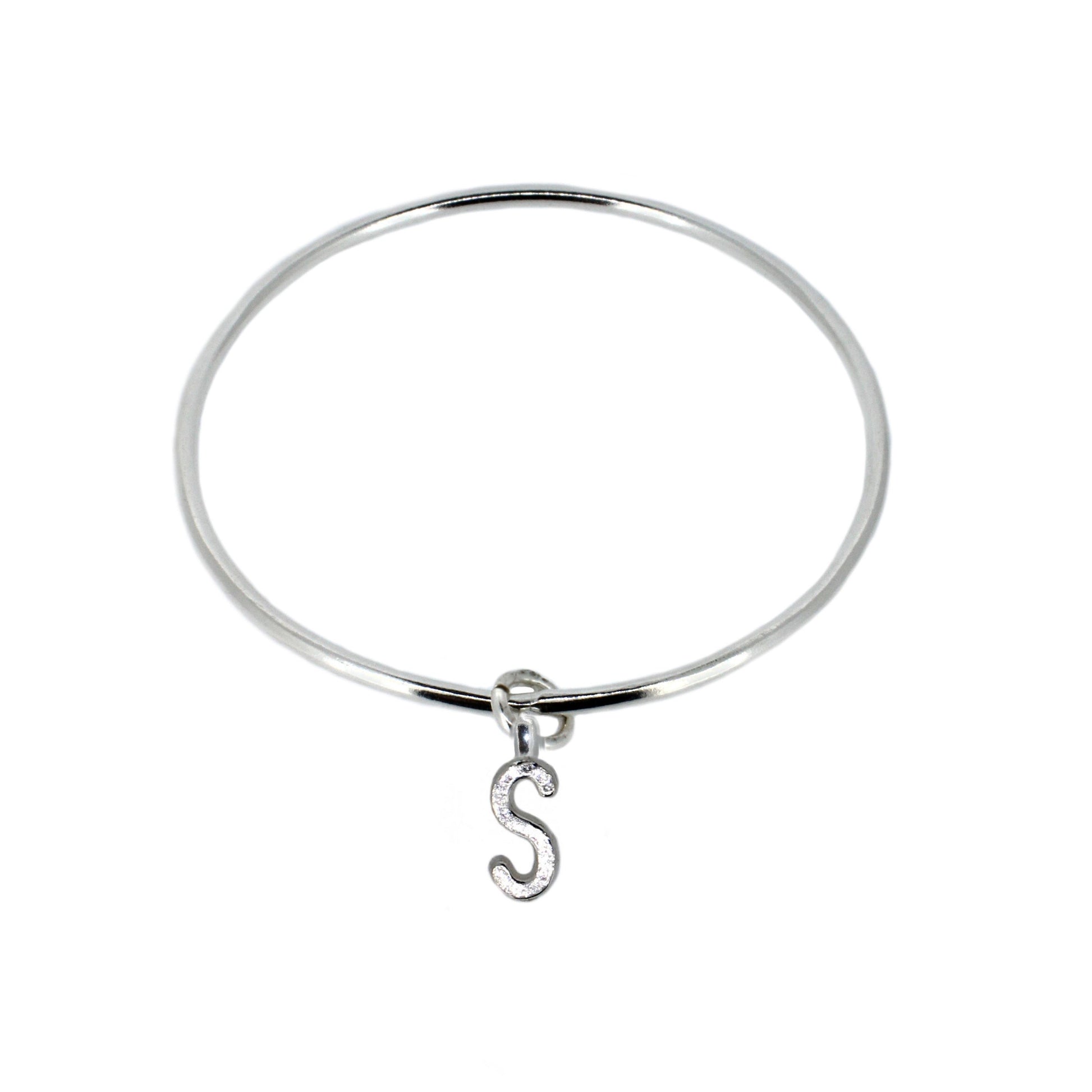 Personalised Silver Initial Bangle