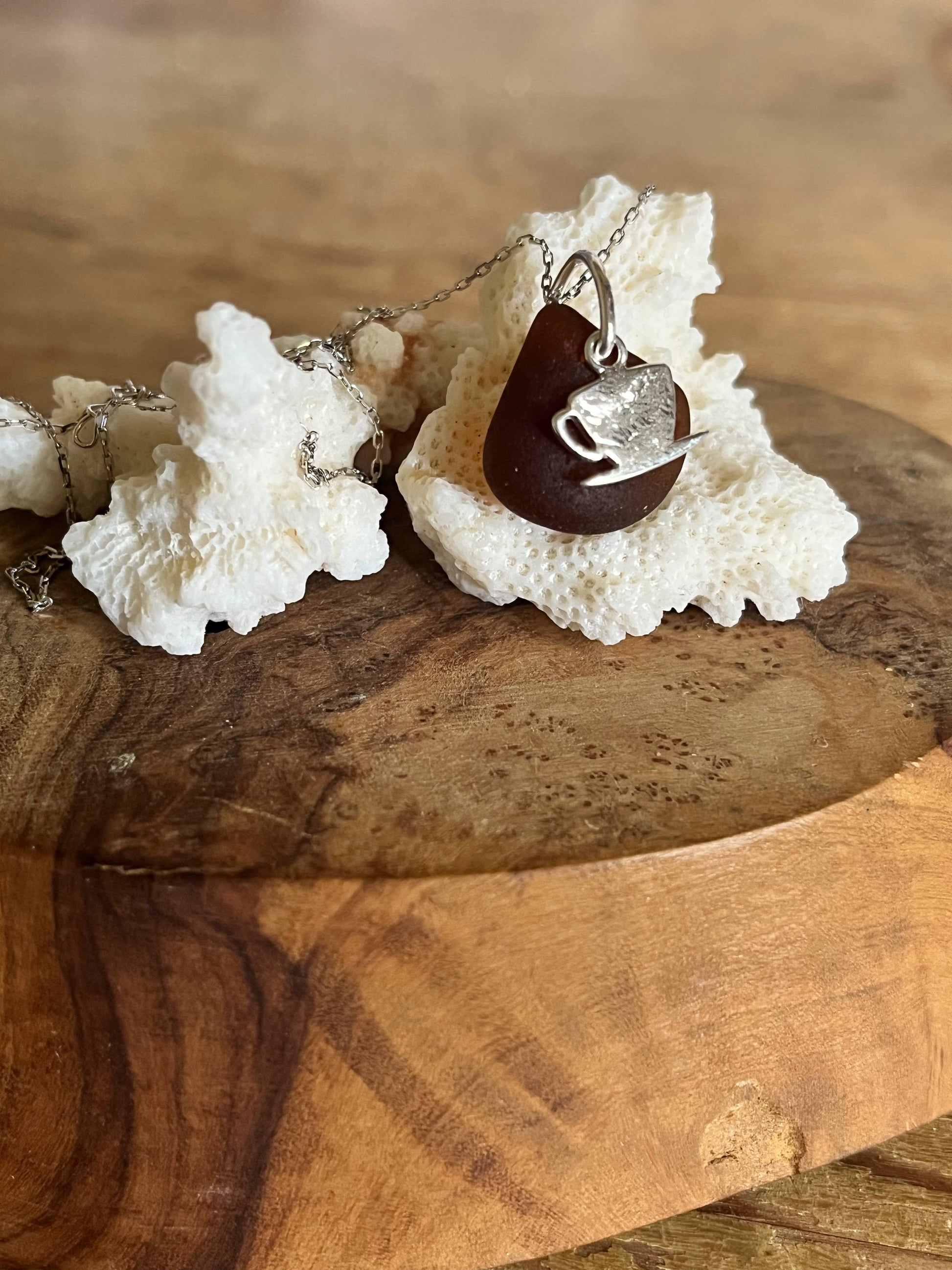 Scottish Sea Glass Sterling Silver Pendant Necklace