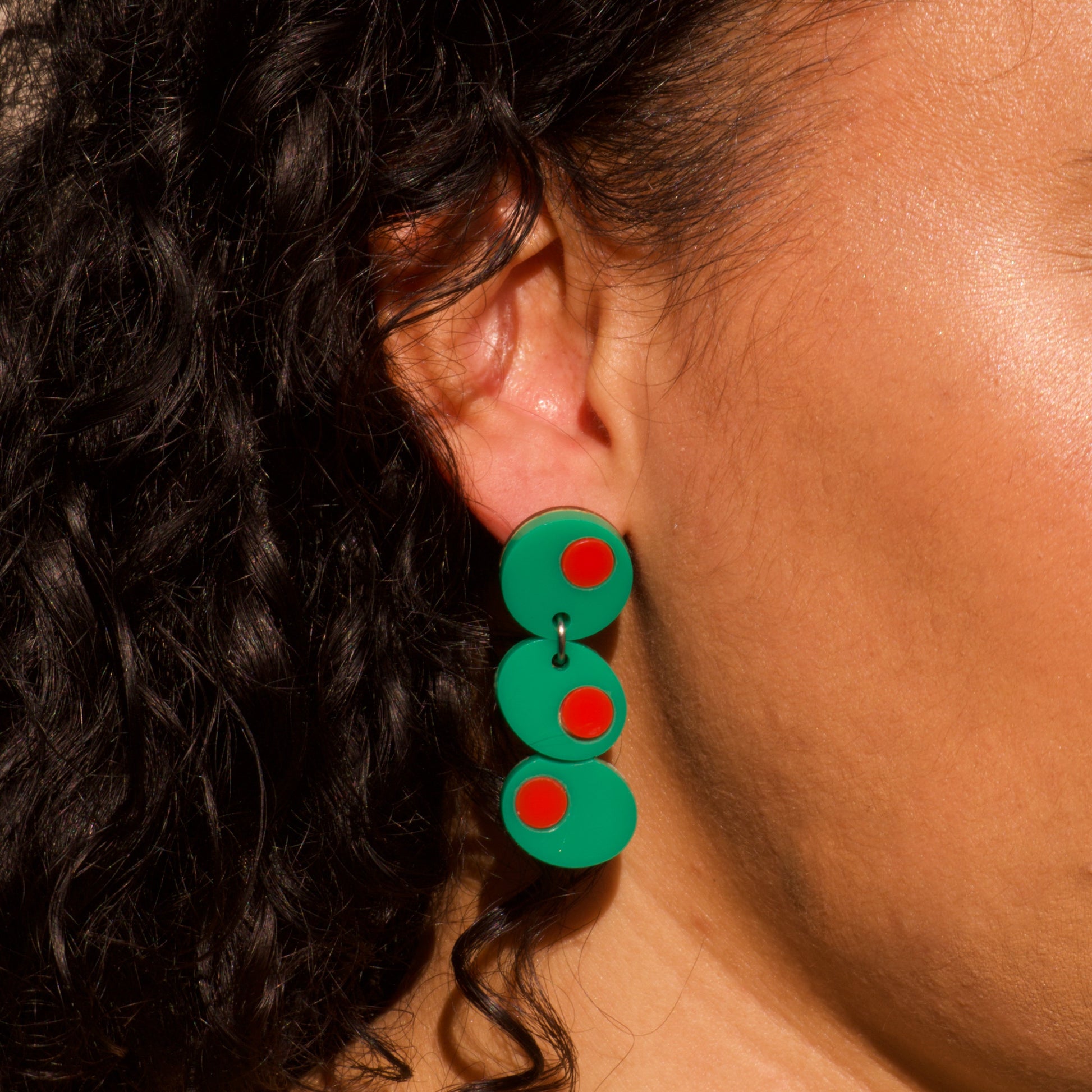 Olive Sterling Silver Earrings