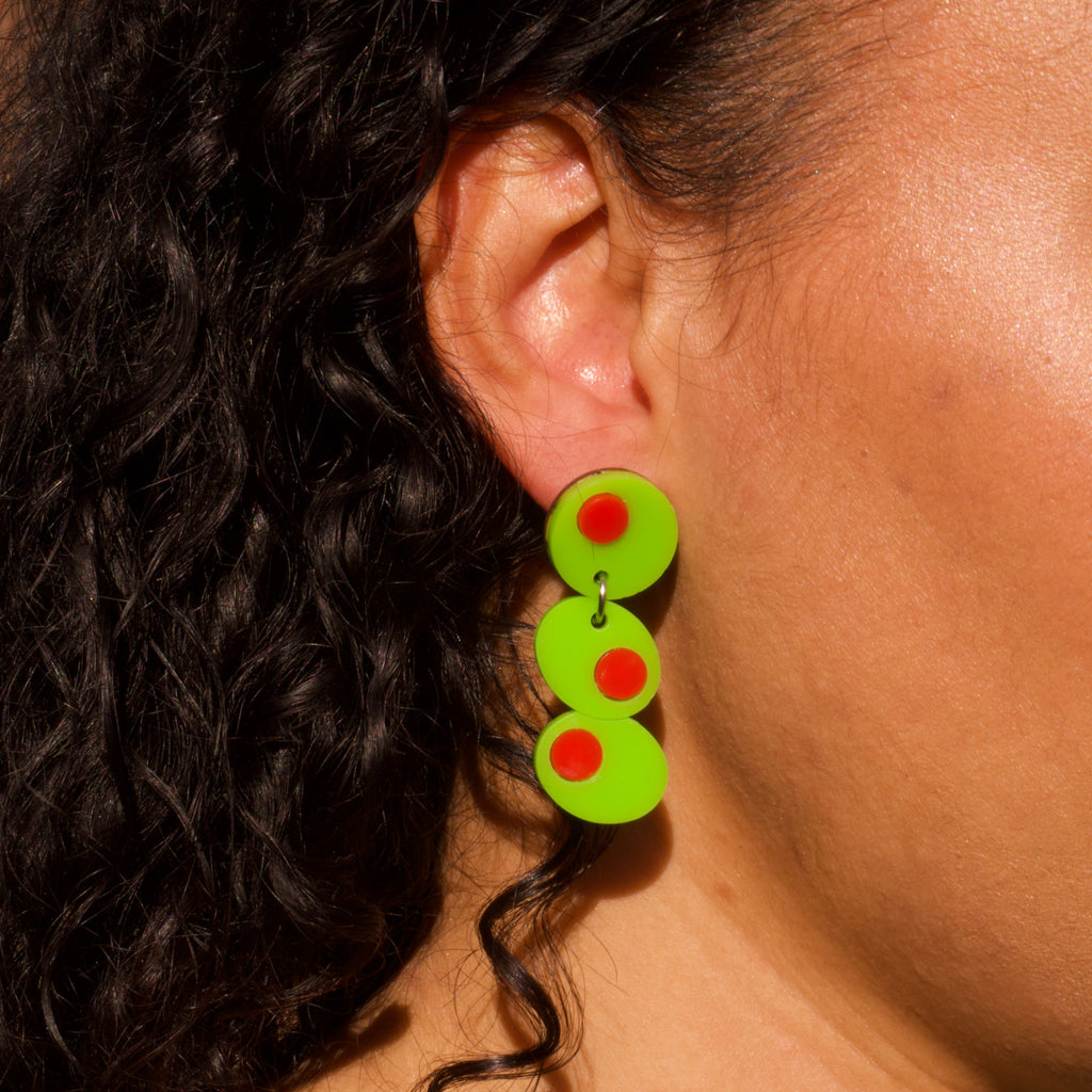 Olive Sterling Silver Earrings