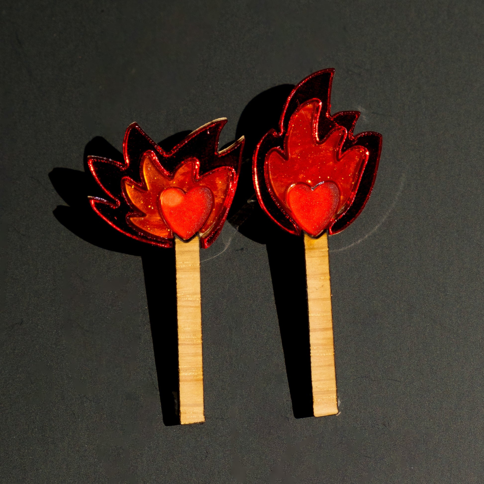 Match Stick Sterling Silver Earrings