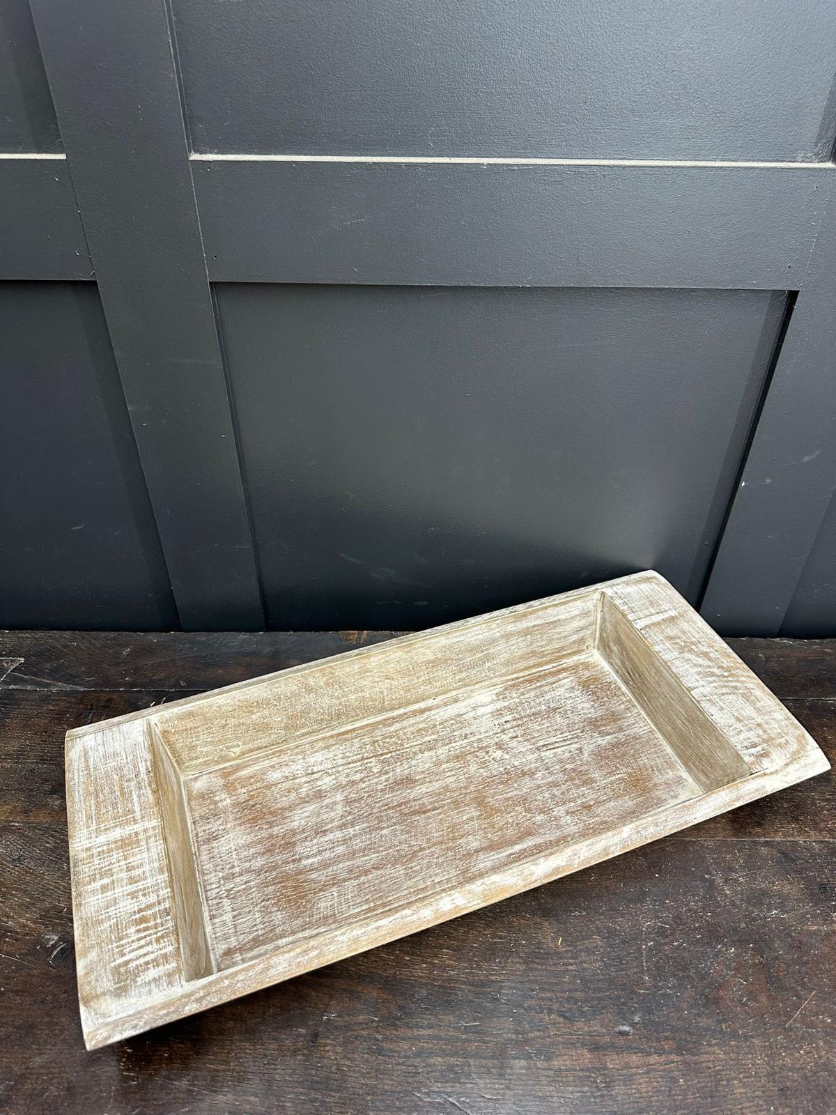 Rustic Wooden Serving Bowl and Bread Board Tray