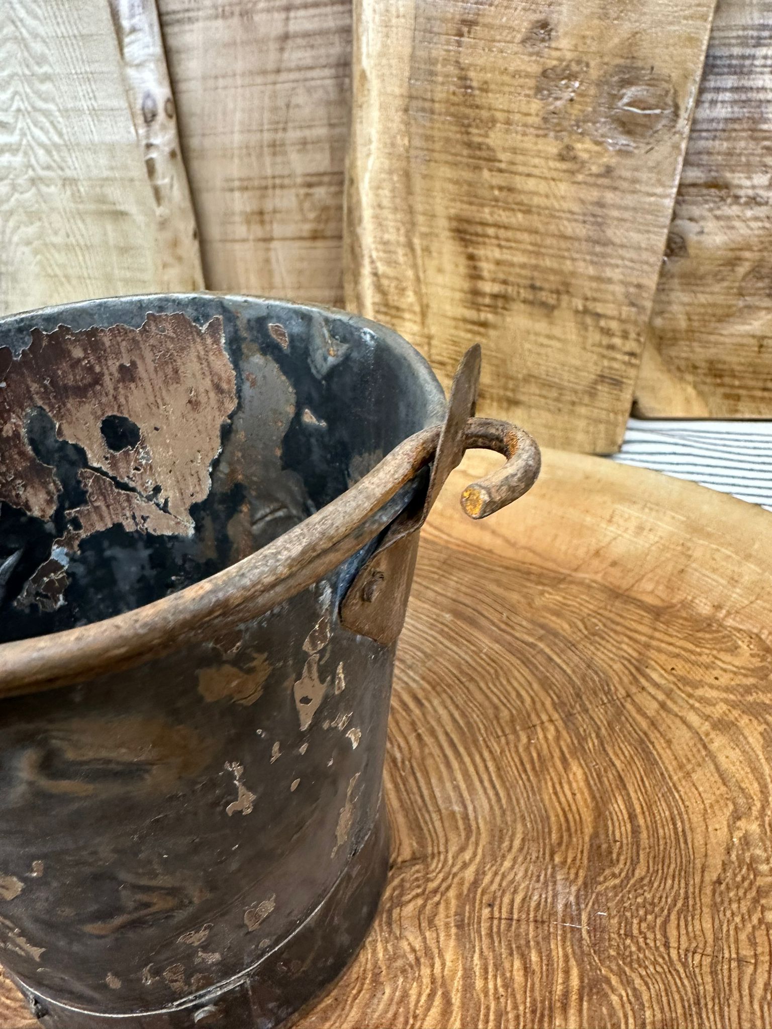 Vintage Small Mini Metal Bucket / Plant Pot / Herb Planter / Windowsill Pot