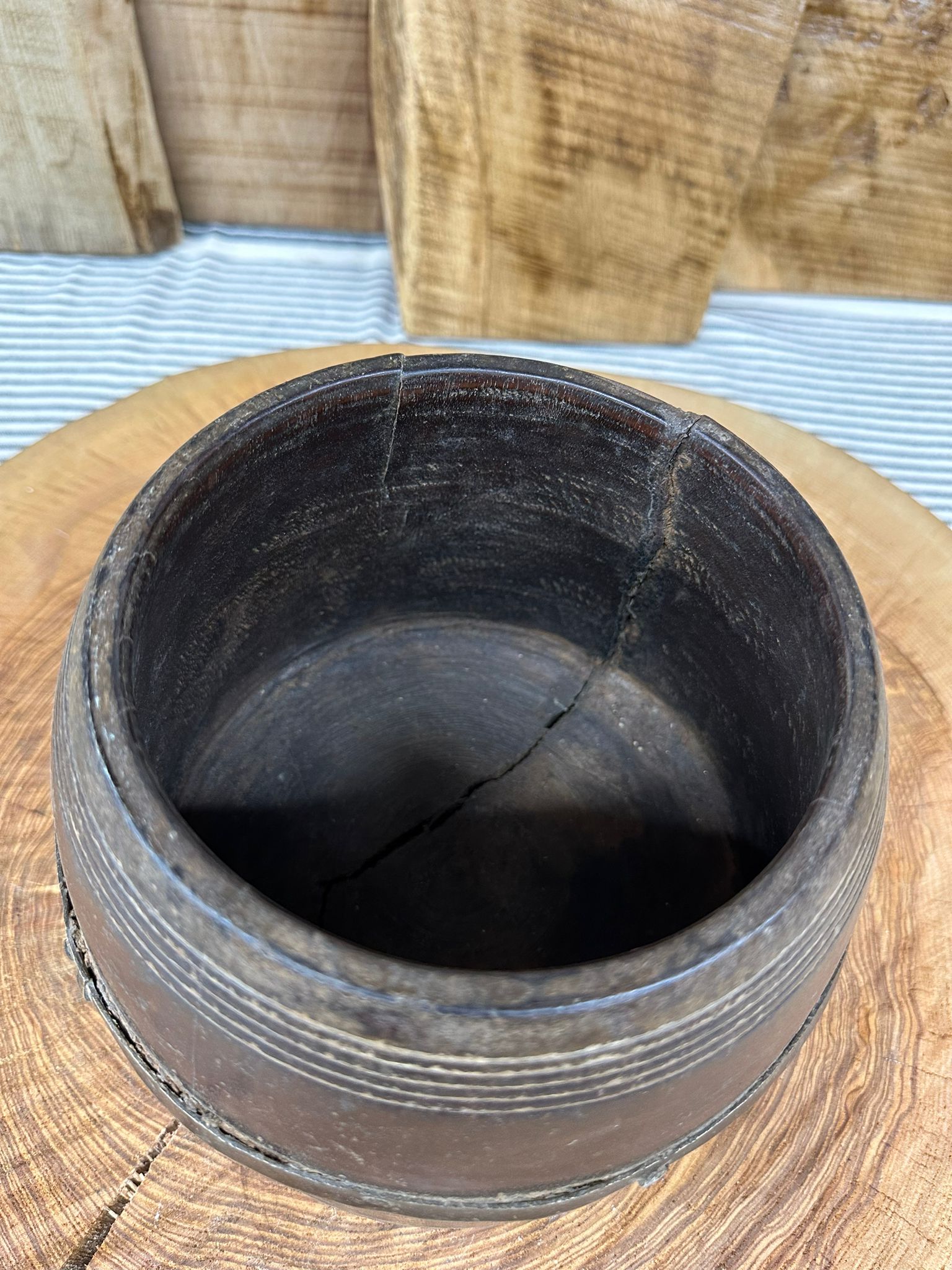 Wooden Vintage Herb Plant Pot Planter / Stationary Desk Tidy / Cutlery Holder A