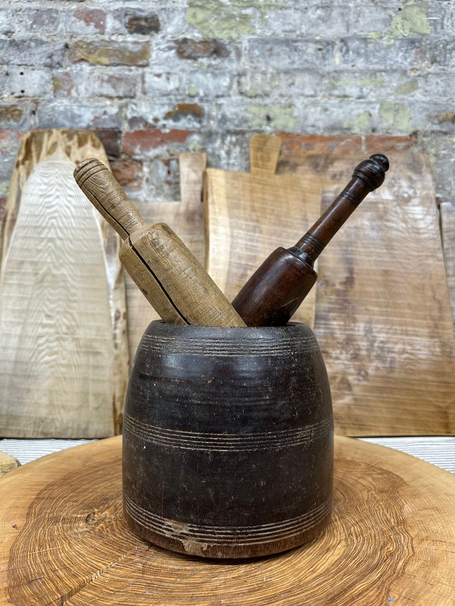 Wooden Vintage Herb Plant Pot Planter / Stationary Desk Tidy / Cutlery Holder D