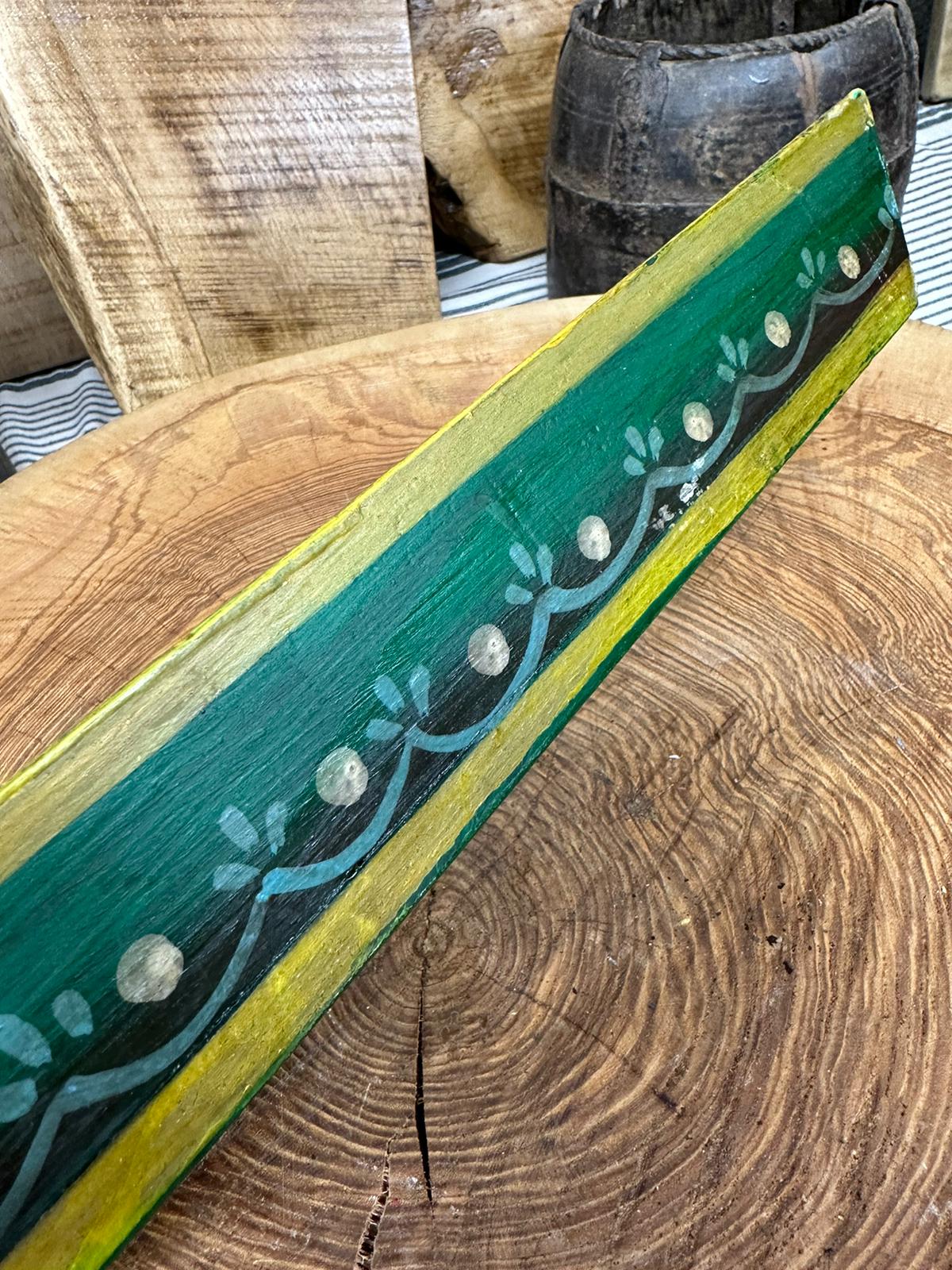 Rustic Wooden Painted Tray Bowl for Bread and Antipasti