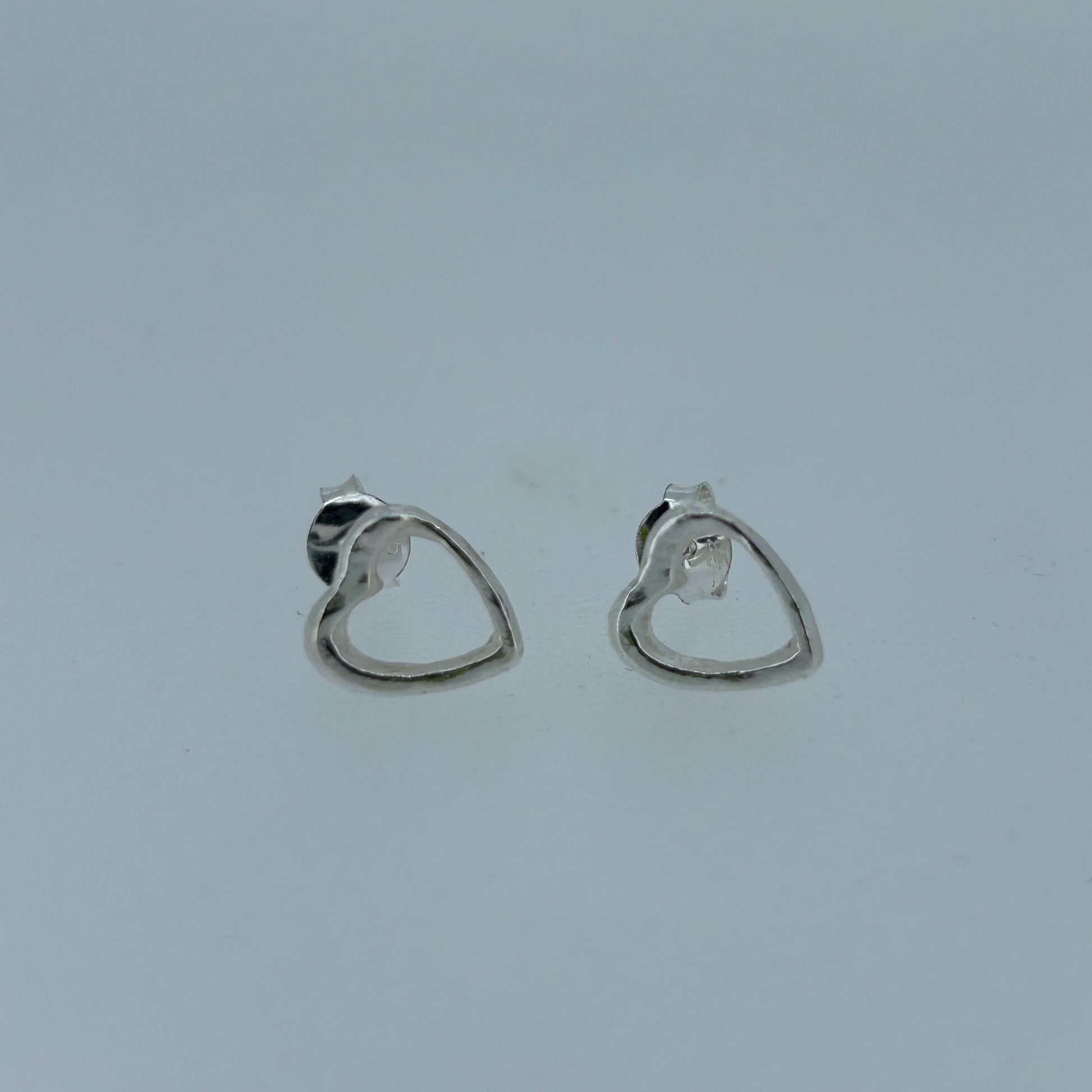 Open Heart Sterling Silver Studs