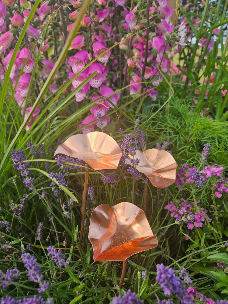 Set of 3 Copper Bee Drinkers