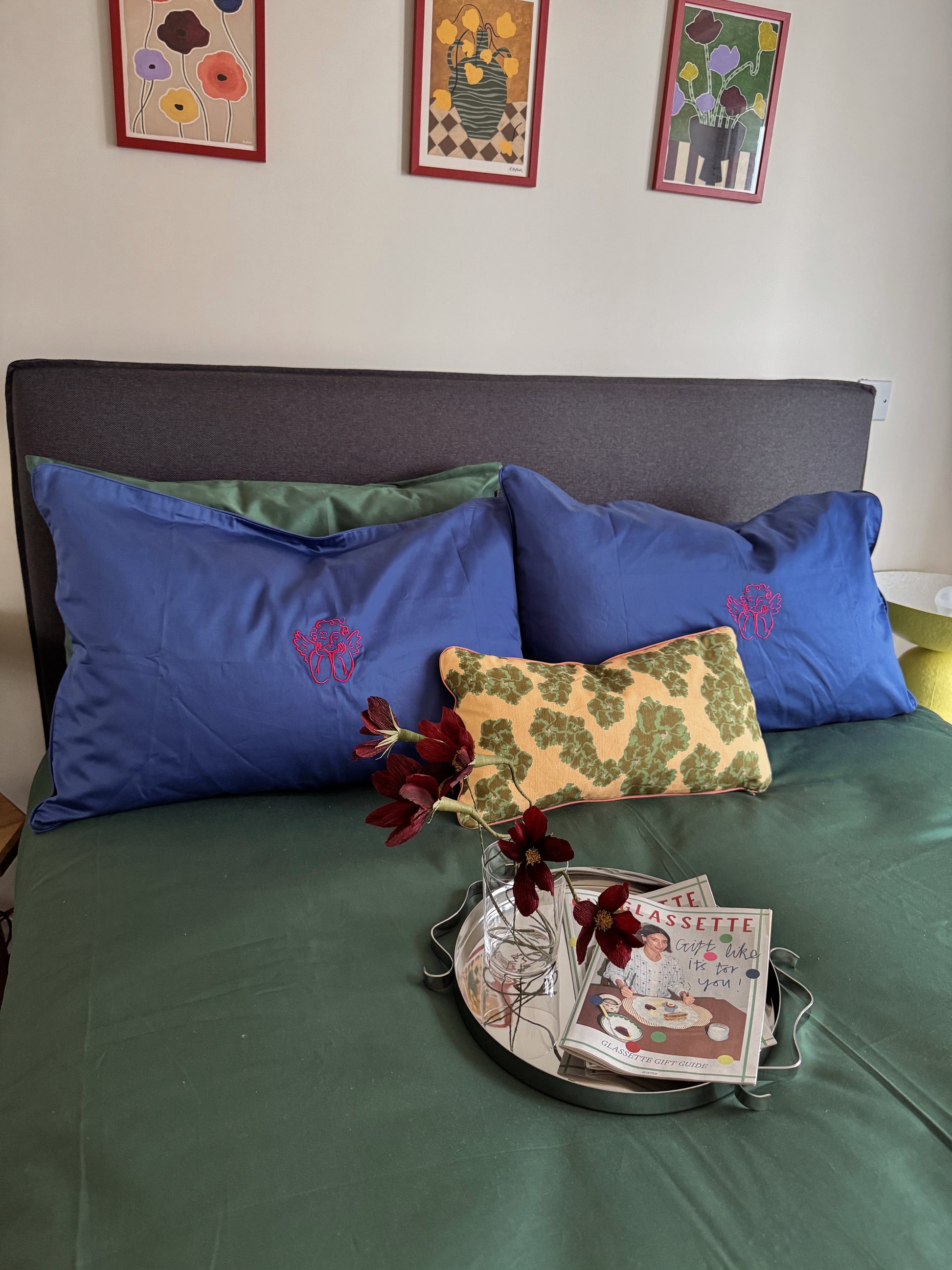 Cherub Pillowcase Pair in Hot Pink