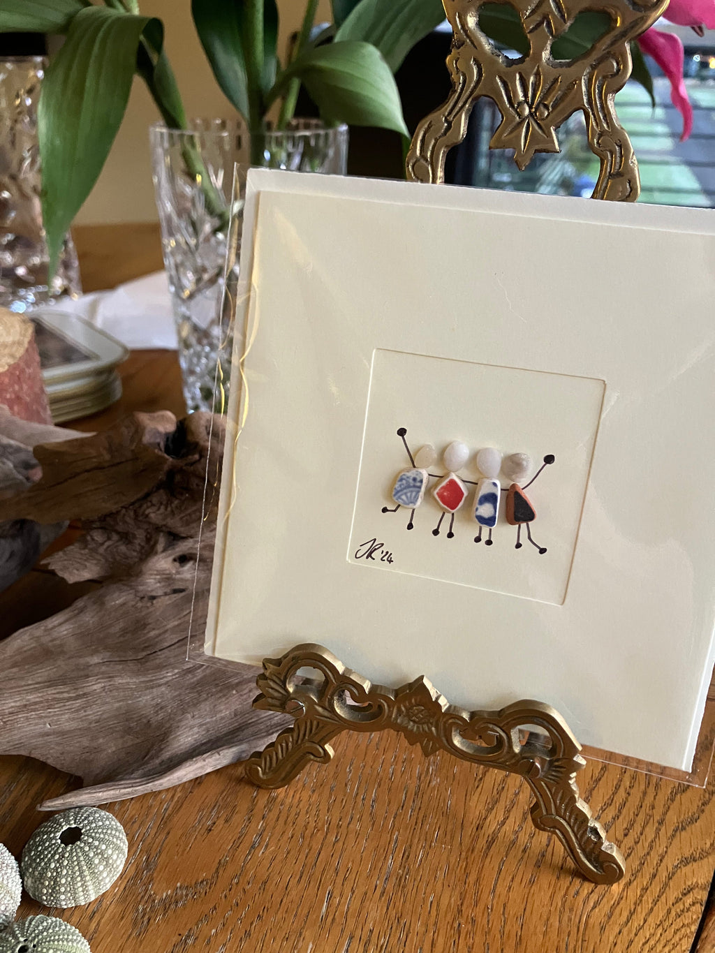 Celebrate Blank Card with Seaglass Design