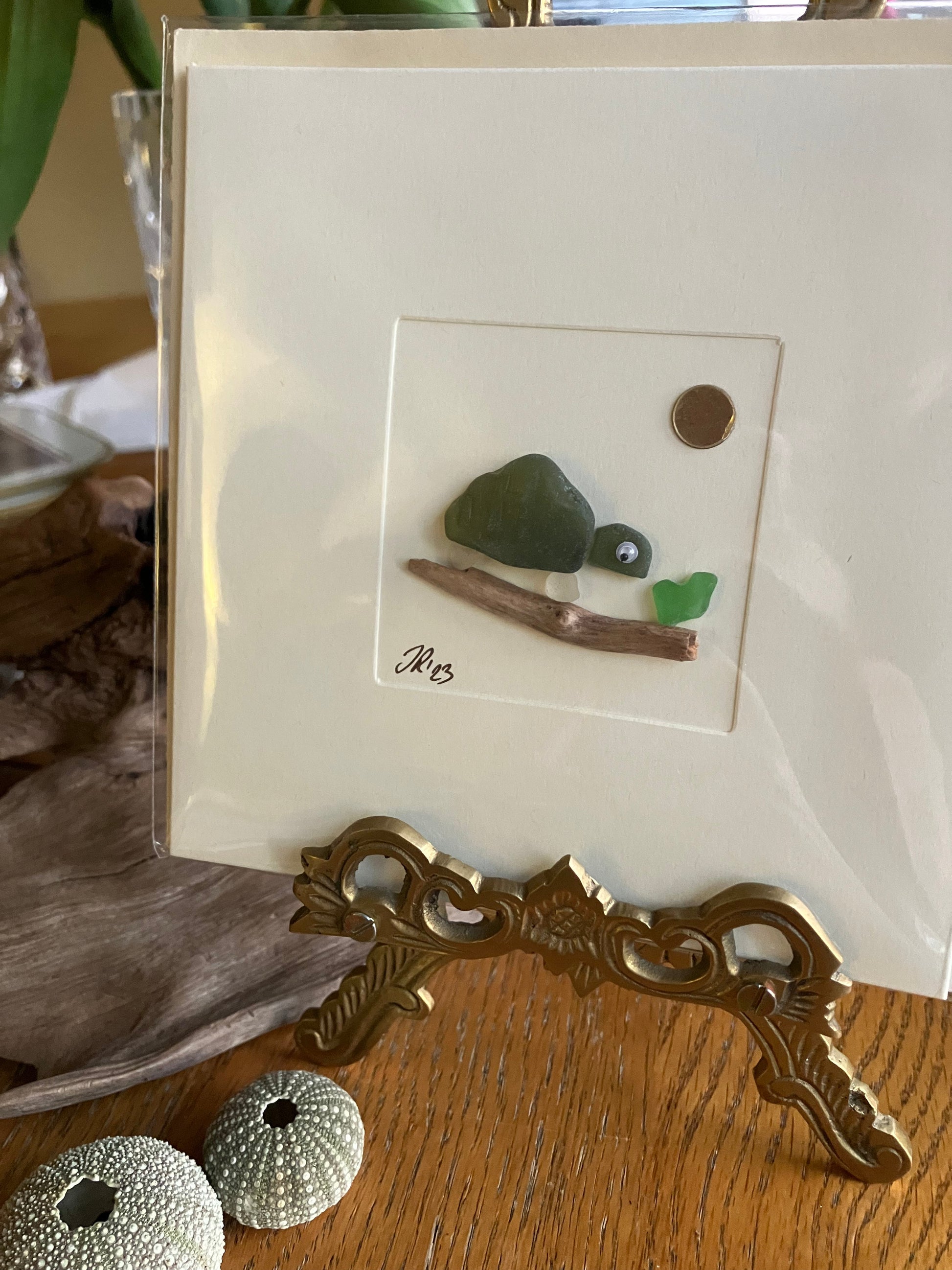 Tortoise Blank Card Hand Crafted