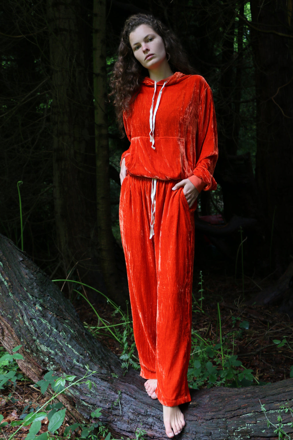 Posh Hoodie Pyjamas in Orange