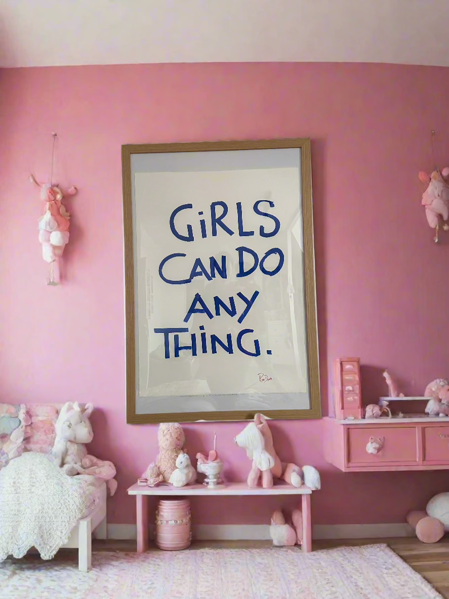 Girls Can Do Anything Wall Art Print