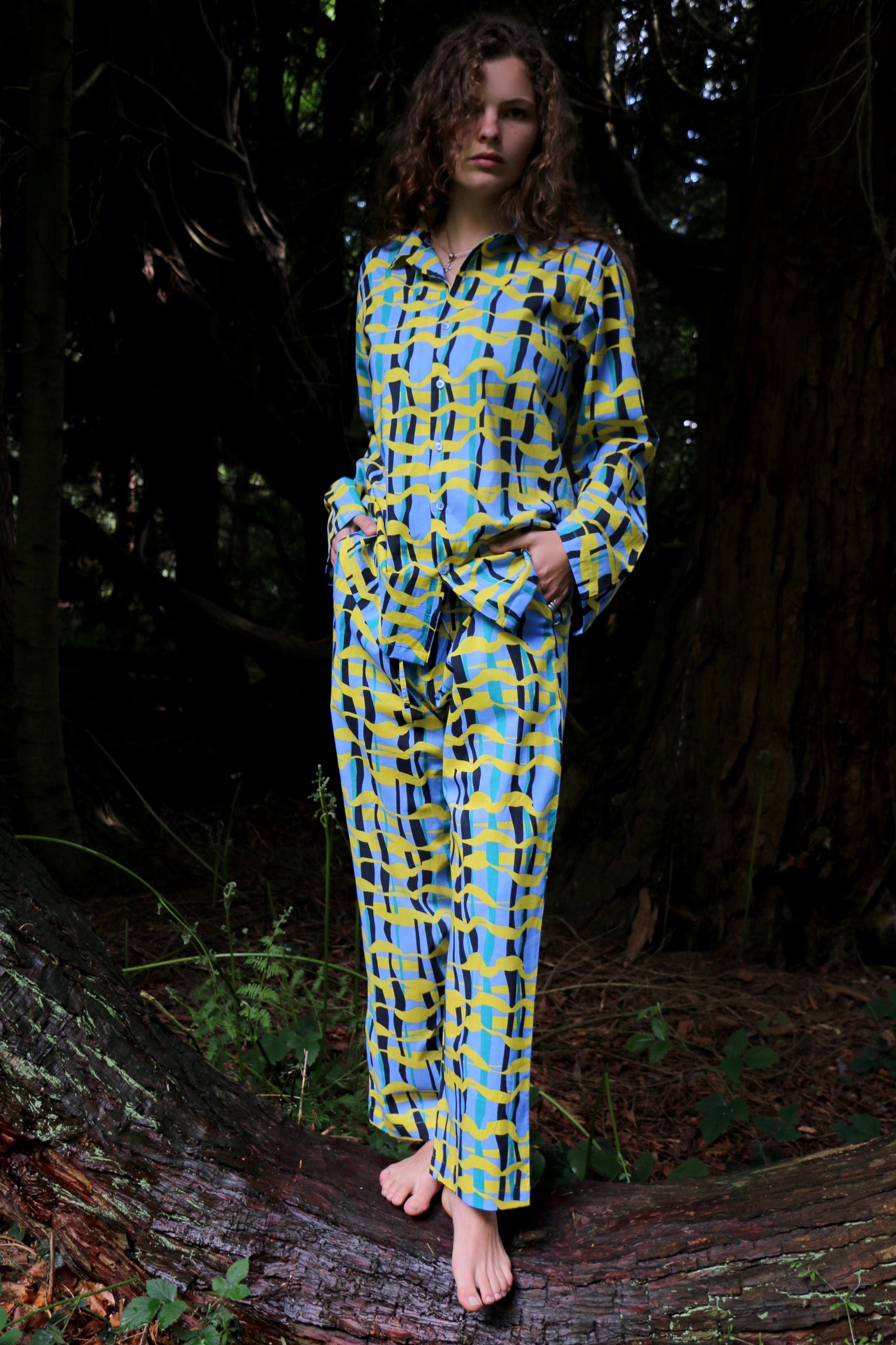 Slim Fit Pyjamas in Blue