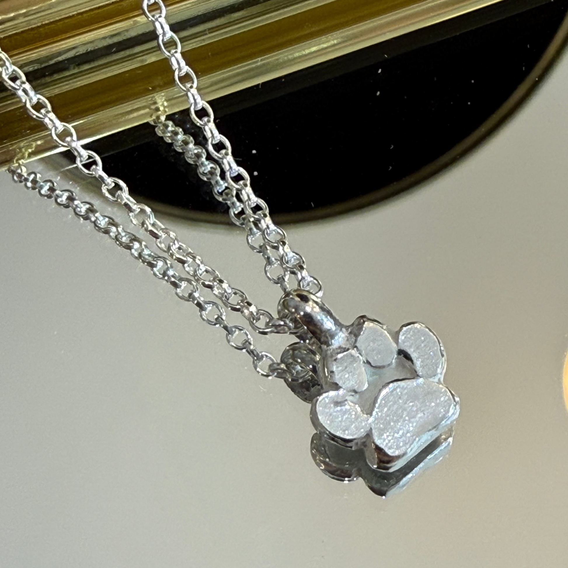 Silver Paw Charm Necklace