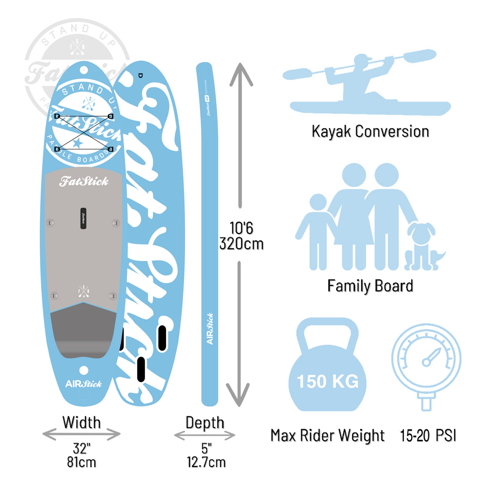 10.6 Inch Inflatable Stand Up Paddle Board Complete Package 2026
