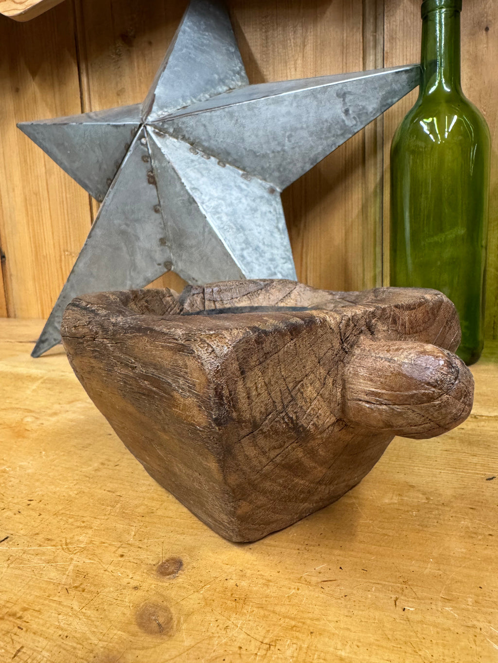 Rustic Wooden Candle Holder Reclaimed Farmhouse Decor