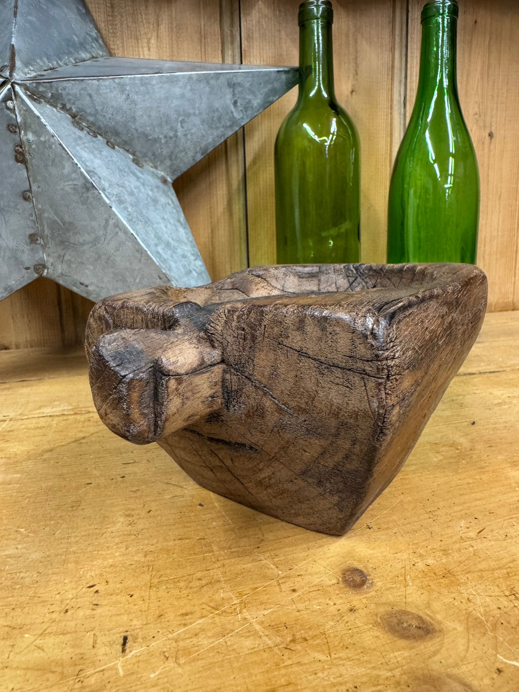 Rustic Wooden Candle Holder Reclaimed Farmhouse Decor