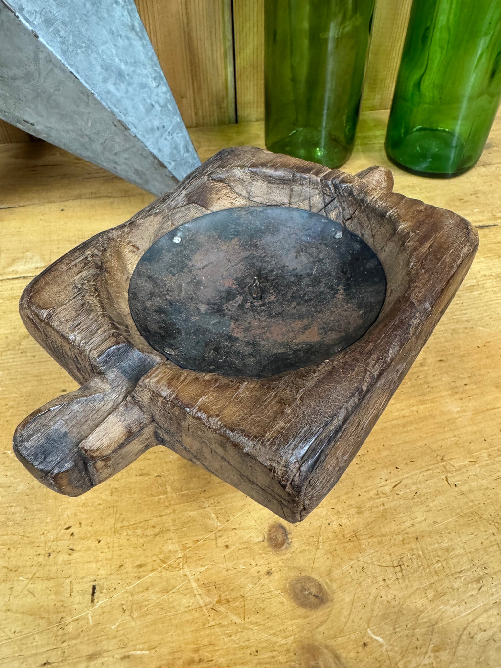 Rustic Wooden Candle Holder Reclaimed Farmhouse Decor