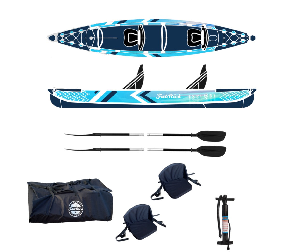 Inflatable 1 and 2 Person Drop Stitch Kayak Package
