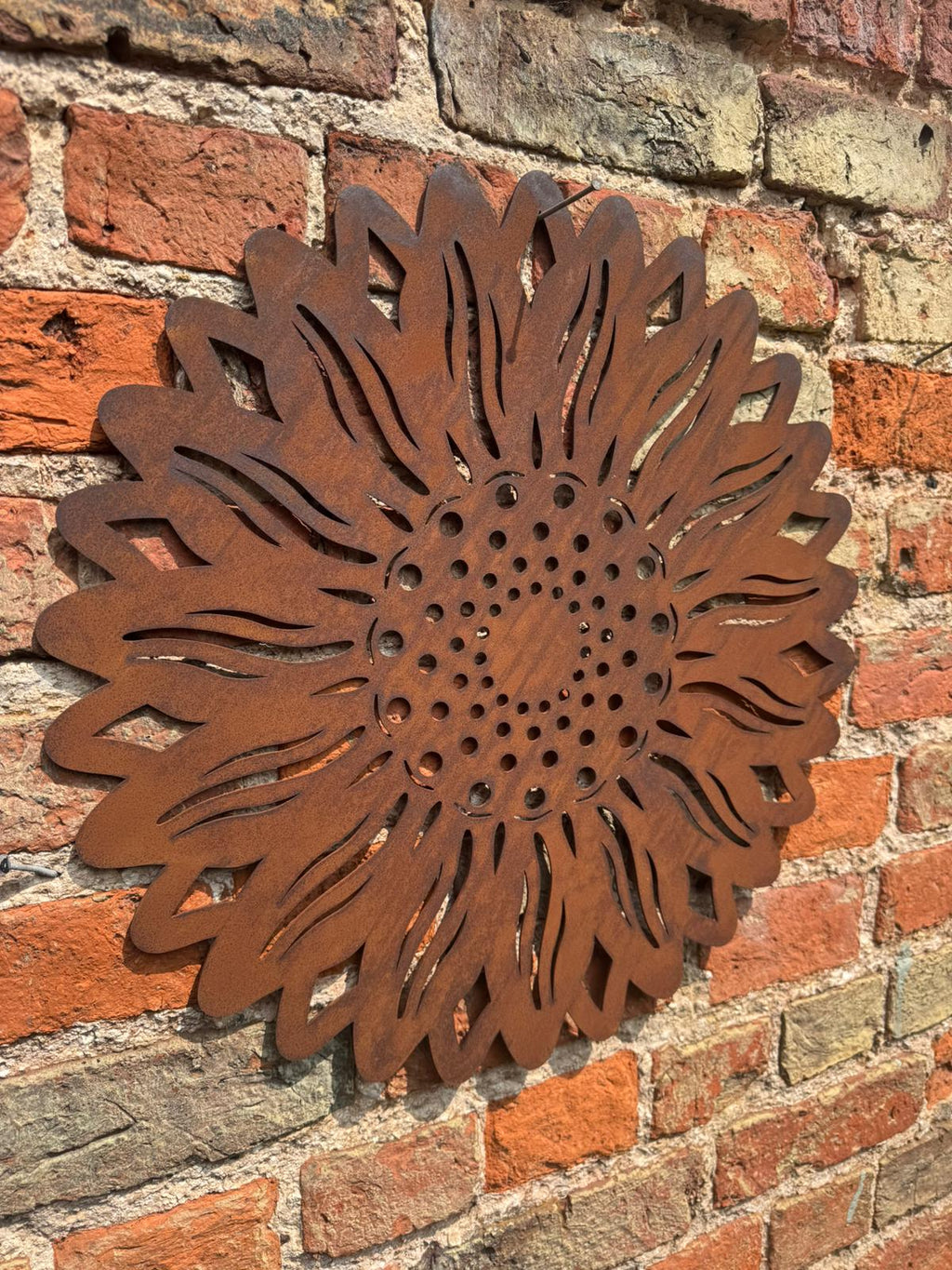 Large Rusty Metal Sunflower Garden Decoration